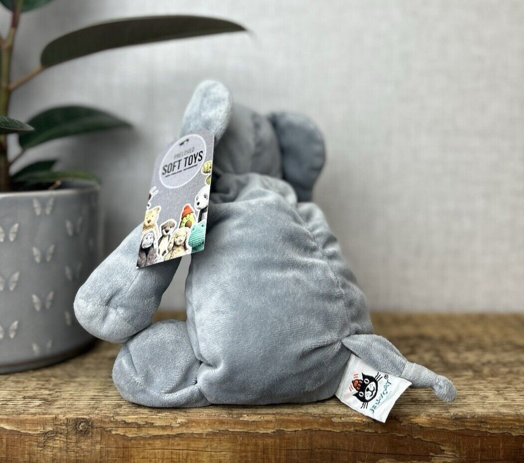 Jellycat Dozydou Elephant - Floppy Grey Elephant Beanie Retired Rare Medium 12"