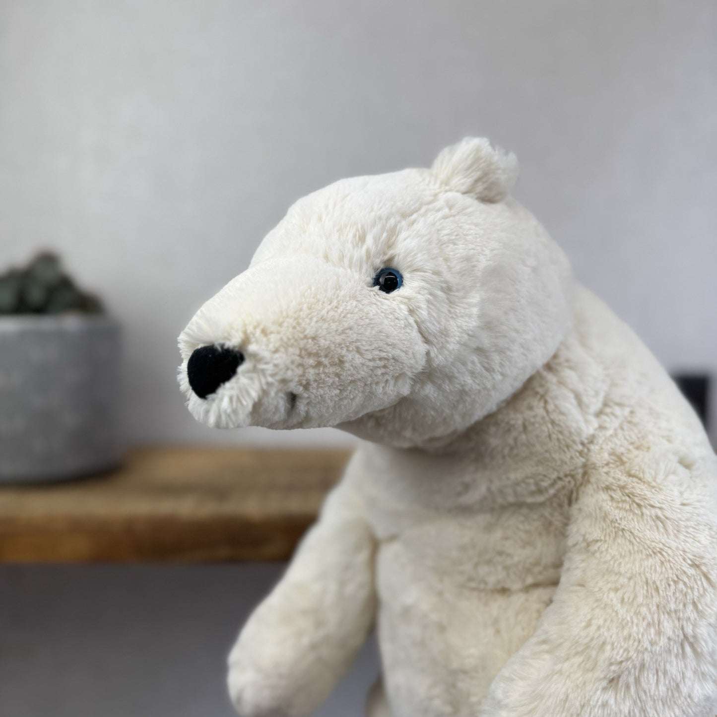 Jellycat Large Elwin Polar Bear - White Sitting Bear Plush Rare & Retired 16”