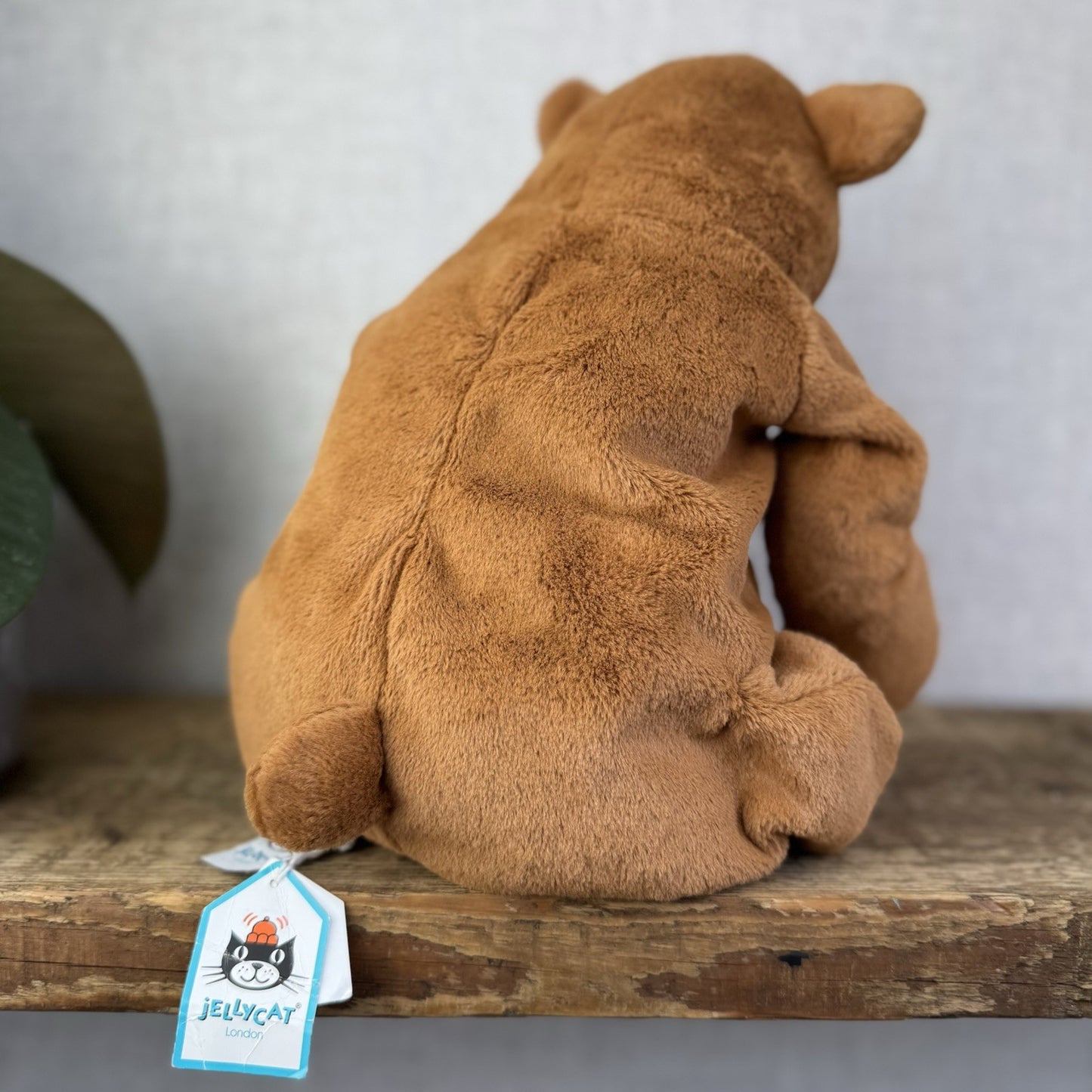 Jellycat Rumpletum Bear - Brown Suede Bear Soft Toy Beanie Retired Medium 14"