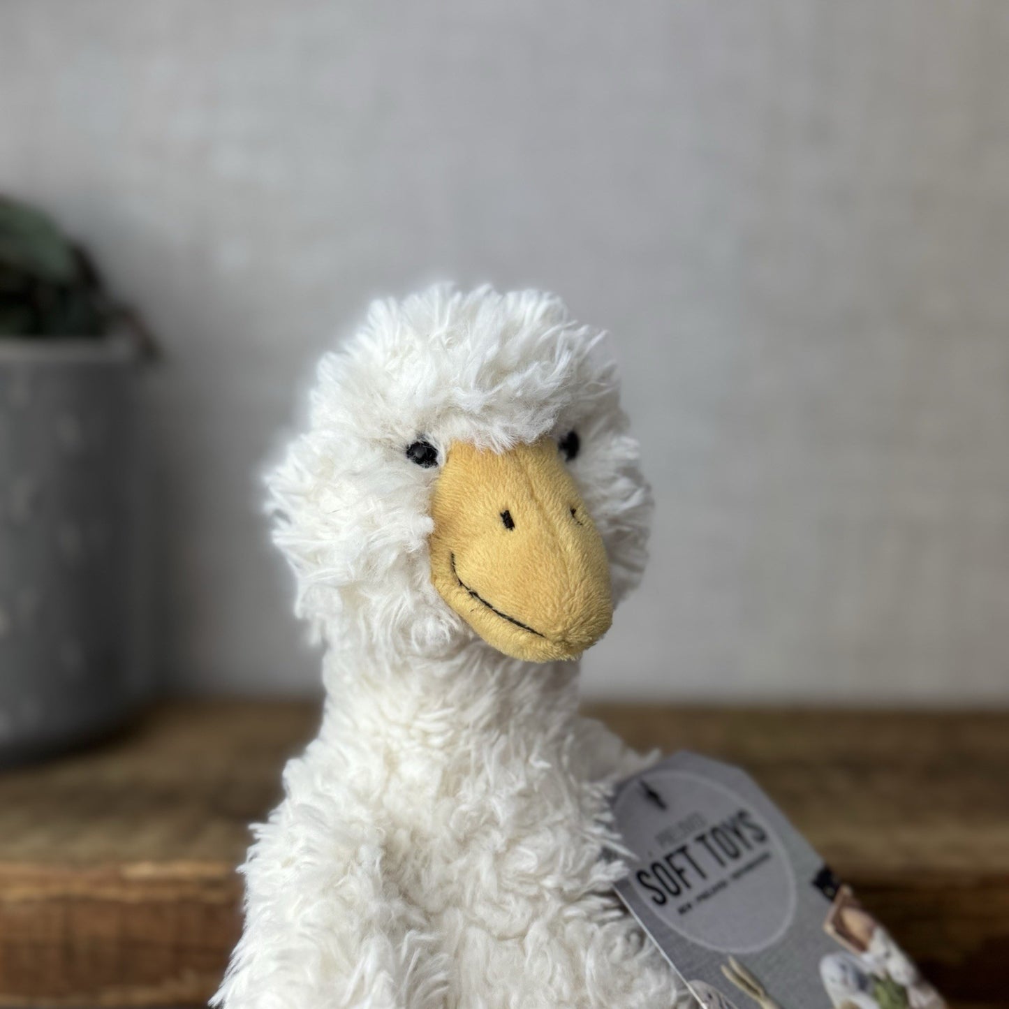 Jellycat James Goose Small - Small Cream Fluffy Goose Soft Toy Beanie 10”