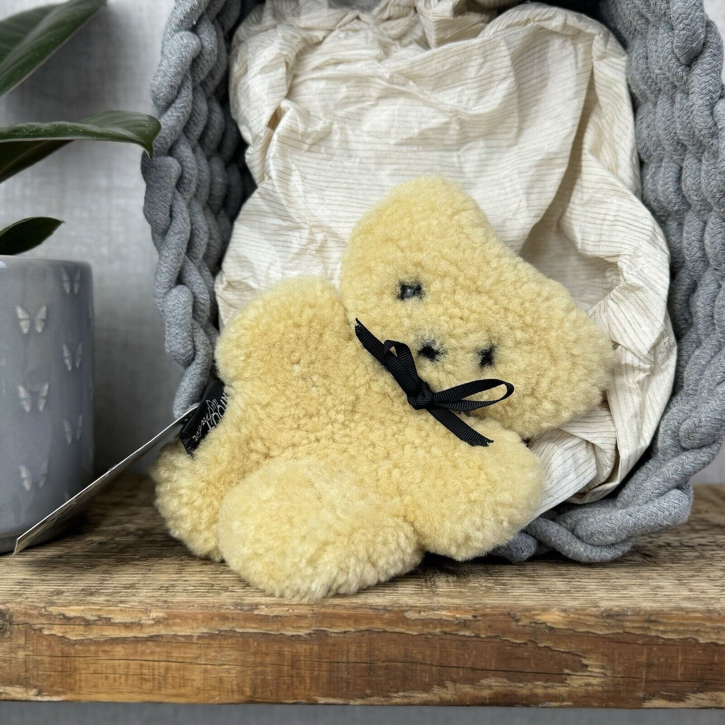 Flat Out Australia Sheepskin Classic - Bear Plush Soft Toy- Honey Baby 8”