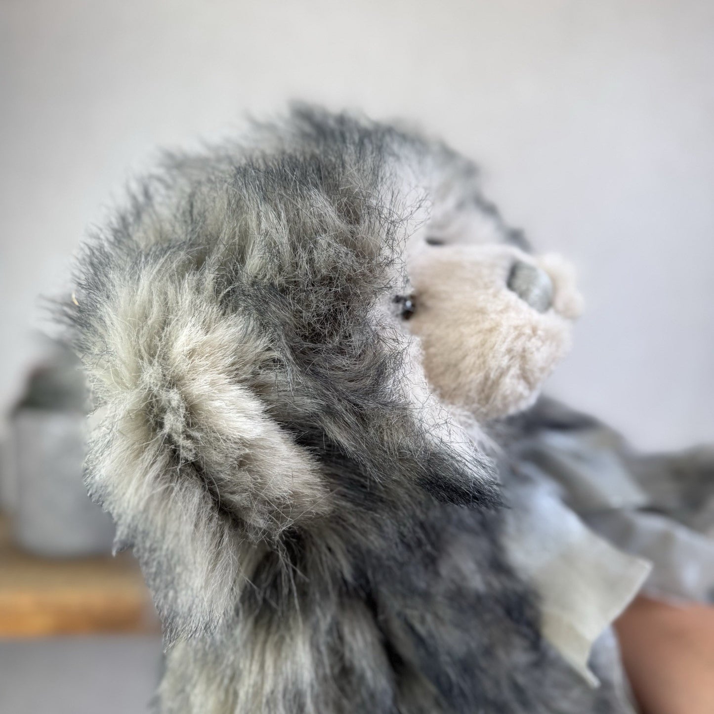 Charlie Bear Dorothy - Large Grey Heavy Charlie Bear Big Fluffy Bells Bow 21”