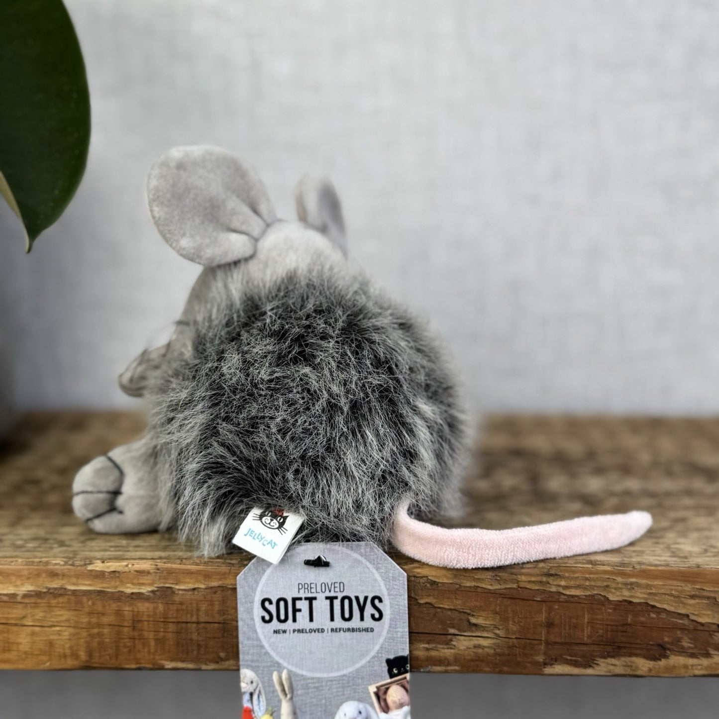 Jellycat Puffball Mouse - Fluffy Grey Ball Mouse Soft Toy Vintage Retired 5"