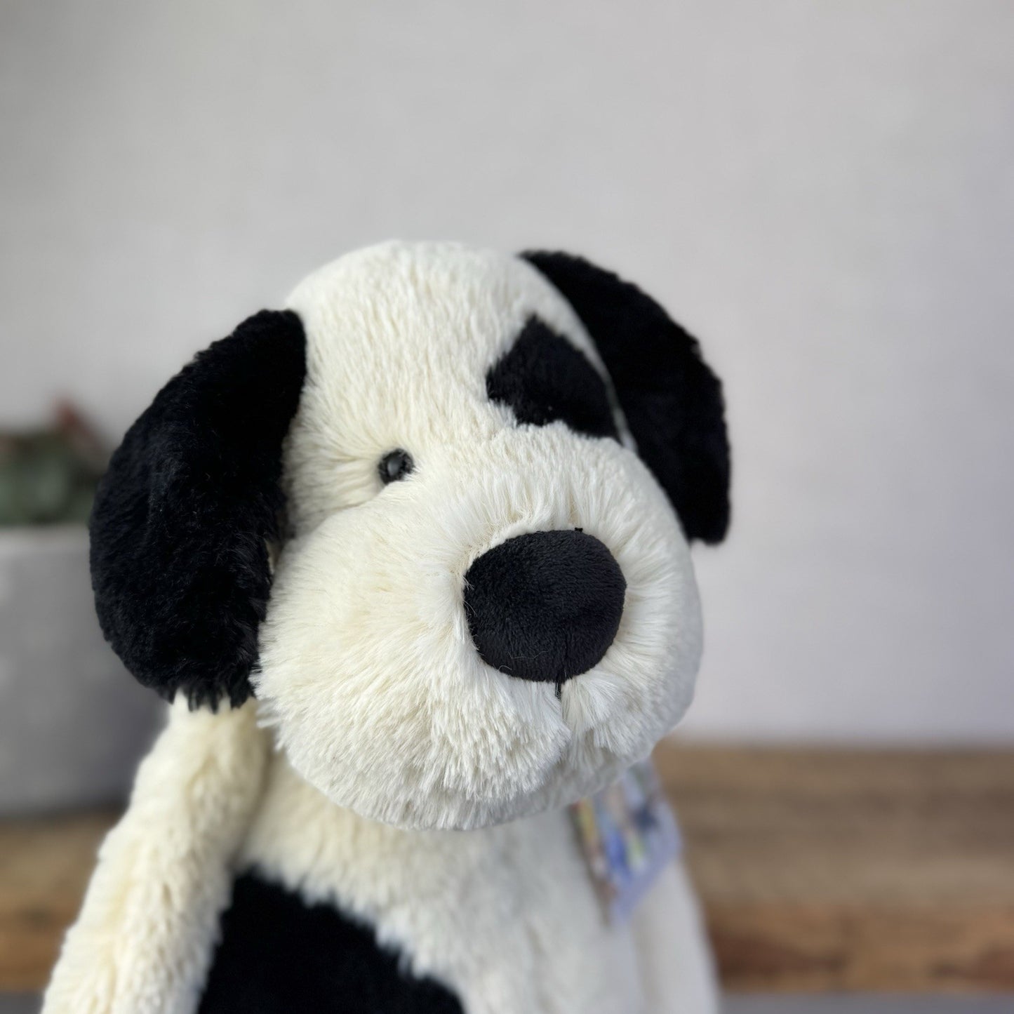 Jellycat Large Bashful Black/cream Puppy Dog - Large Dog Plush Retired Rare 16”