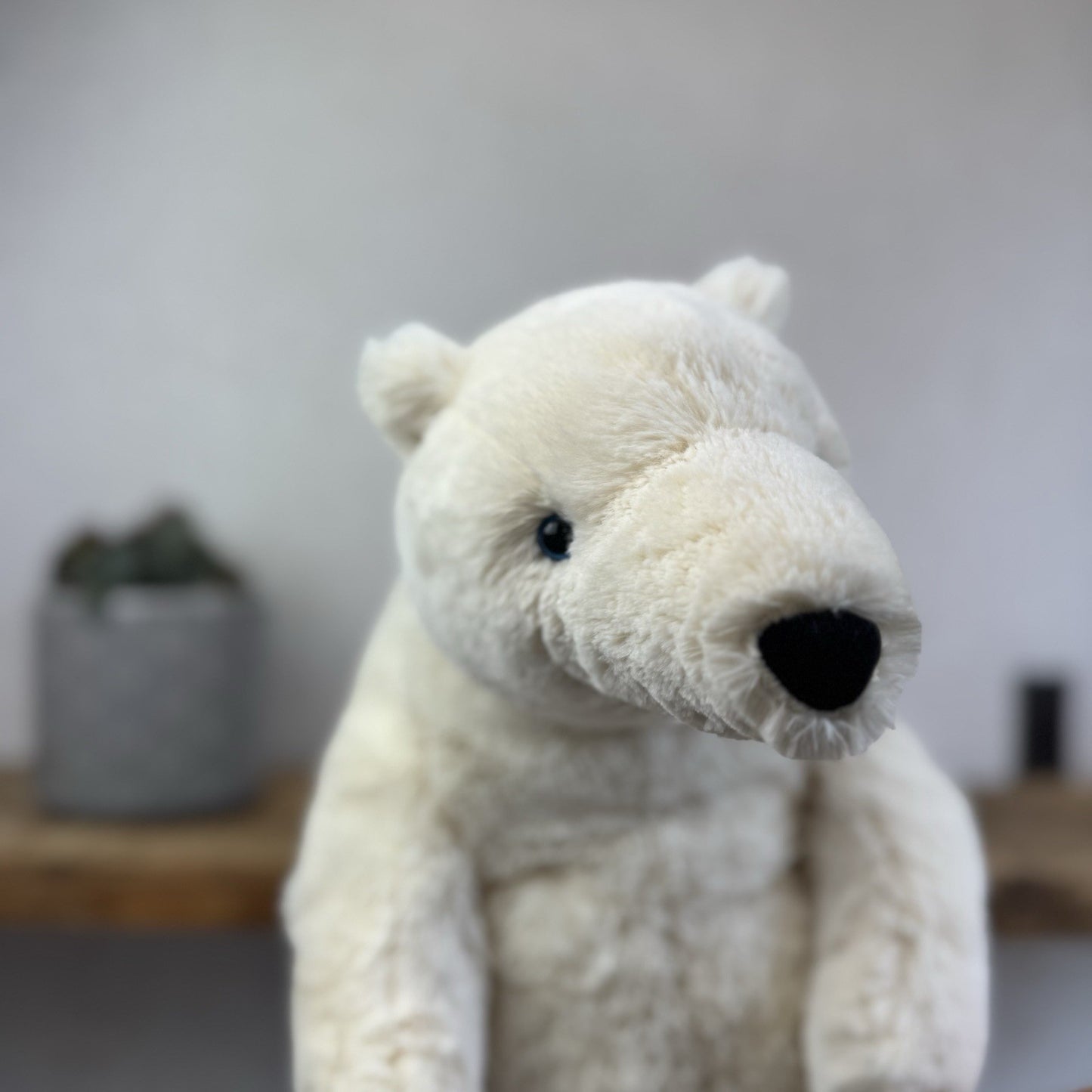 Jellycat Large Elwin Polar Bear - White Sitting Bear Plush Rare & Retired 16”