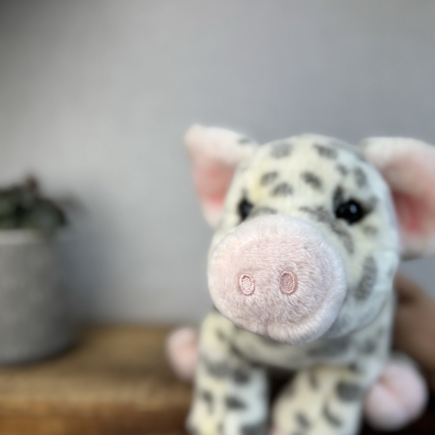 Douglas Cuddle Toys - Pauline Spotted Pig Cream/Grey Pig Medium 10"