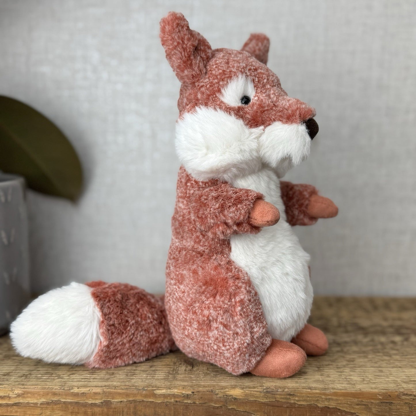 Jellycat Ambrosie Fox - Sitting Red Mottled Fox Beanie Plush Toy Woodland 9"