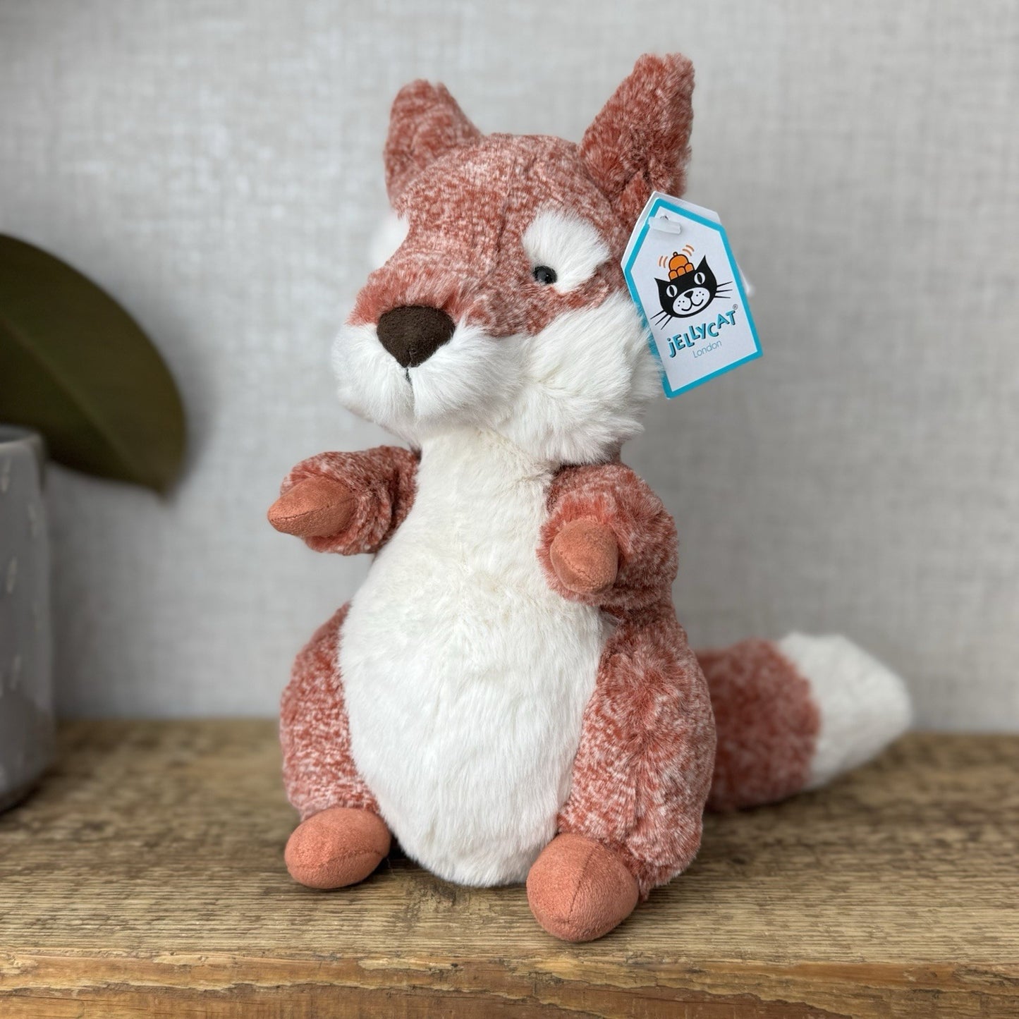 Jellycat Ambrosie Fox - Sitting Red Mottled Fox Beanie Plush Toy Woodland 9"