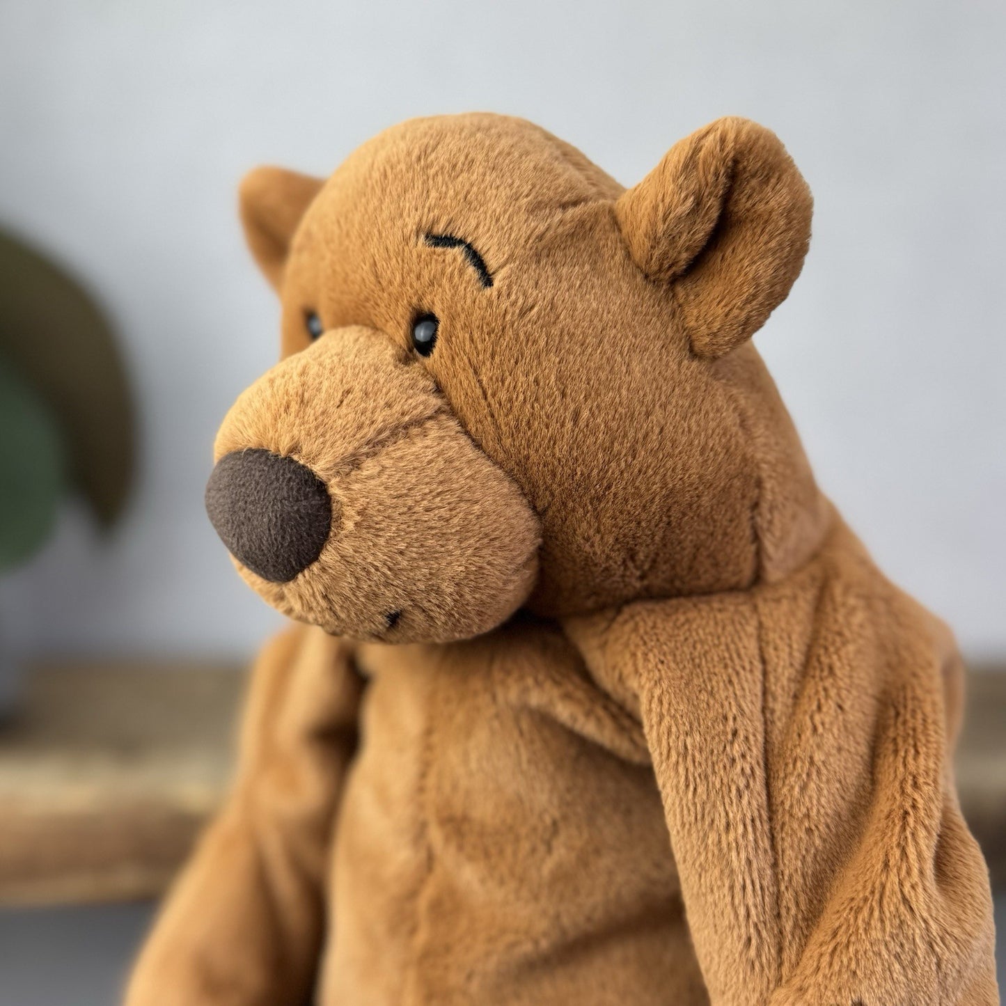 Jellycat Rumpletum Bear - Brown Suede Bear Soft Toy Beanie Retired Medium 14"