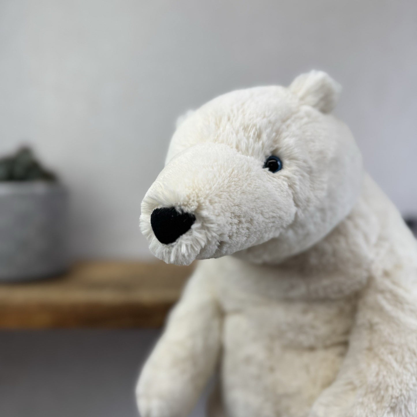 Jellycat Large Elwin Polar Bear - White Sitting Bear Plush Rare & Retired 16”