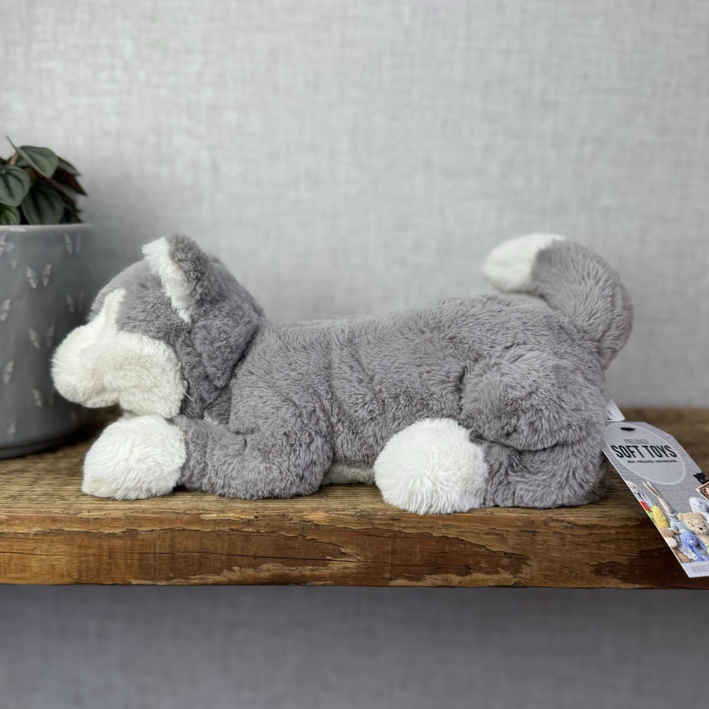 Jellycat Little Hudson Husky Soft Grey Husky Plush Dog Soft Toy Retired 11”