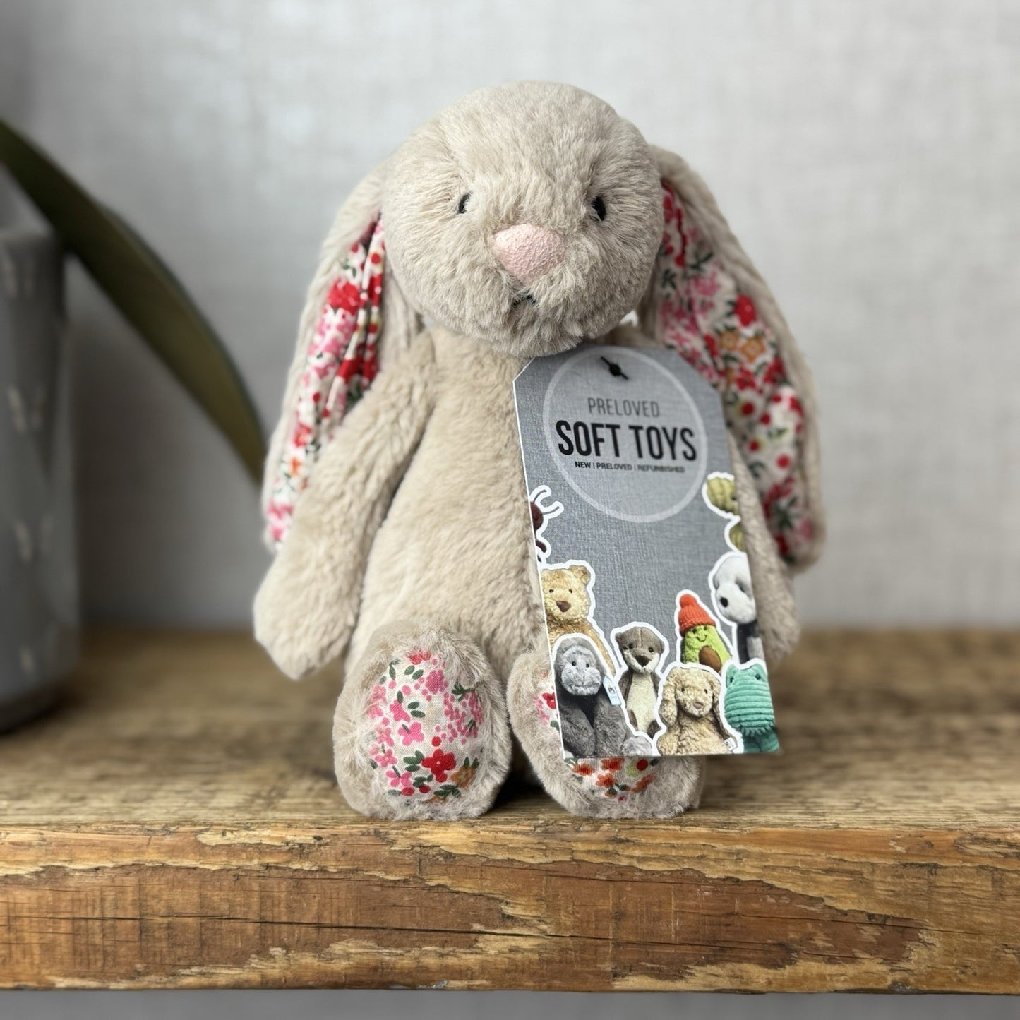 Jellycat Small Beige Blossom Posy Bunny Rabbit - Beige Bunny Floral Rabbit 5"