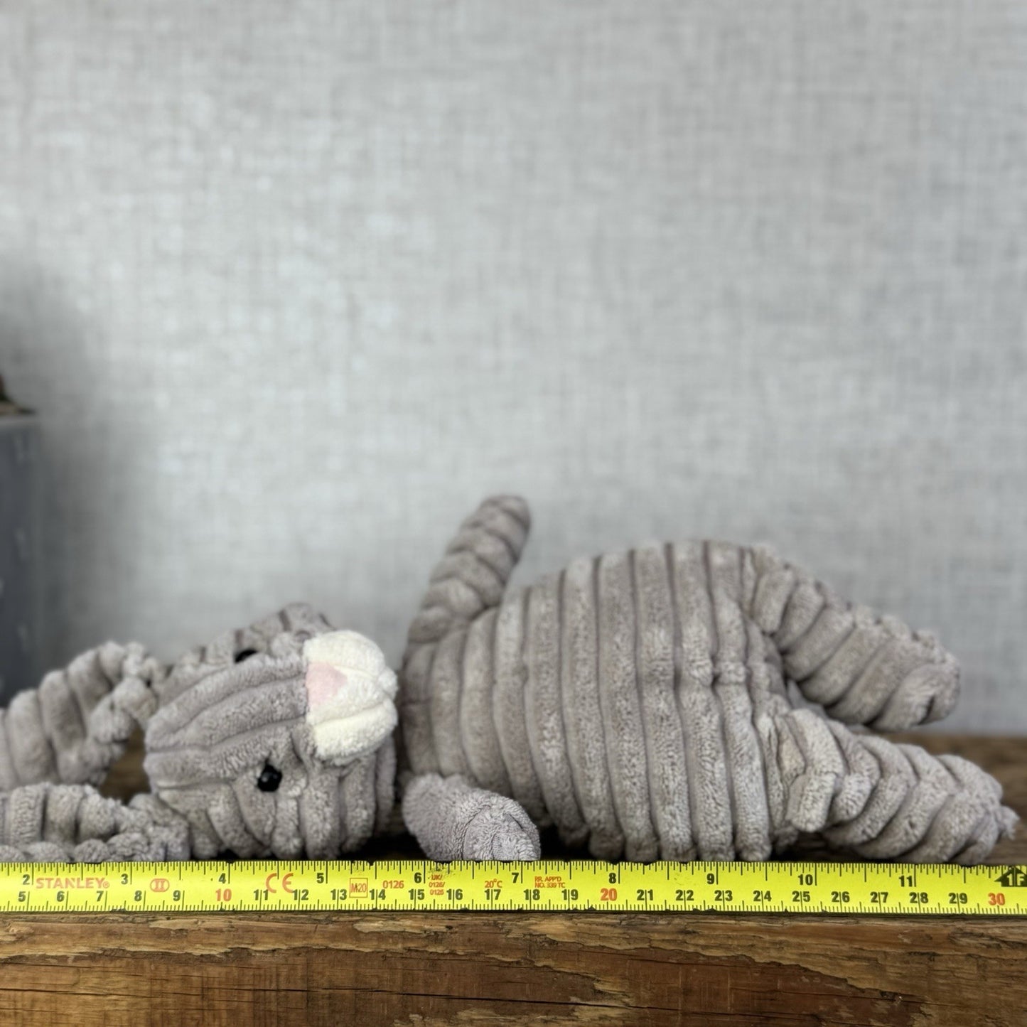 Jellycat Small Cordy Roy Hare - Beige/Grey Ribbed Rabbit Plush 12” (flawed)