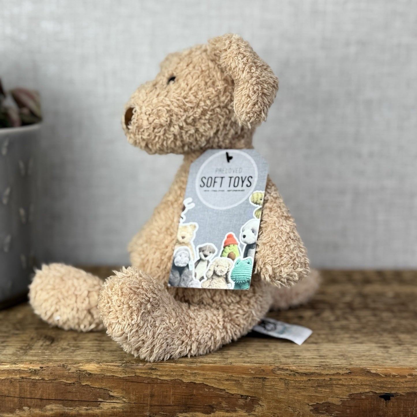 Jellycat Chouchou Puppy Dog - Beige/Light Brown Beanbag Soft Toy Retired 10"