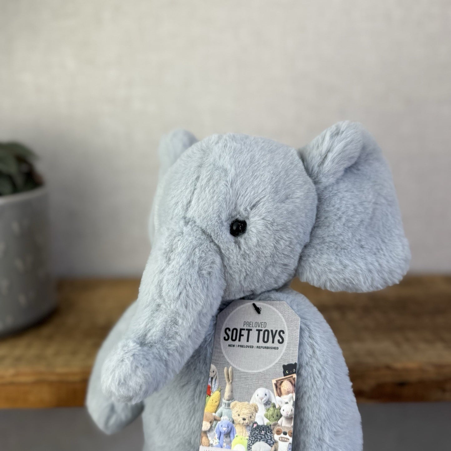 Jellycat Medium Snugglet Bobbie Elephant - Blue Super Soft Retired Elephant 14”