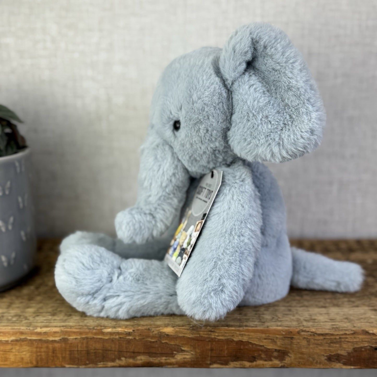 Jellycat Medium Snugglet Bobbie Elephant - Blue Super Soft Retired Elephant 14”