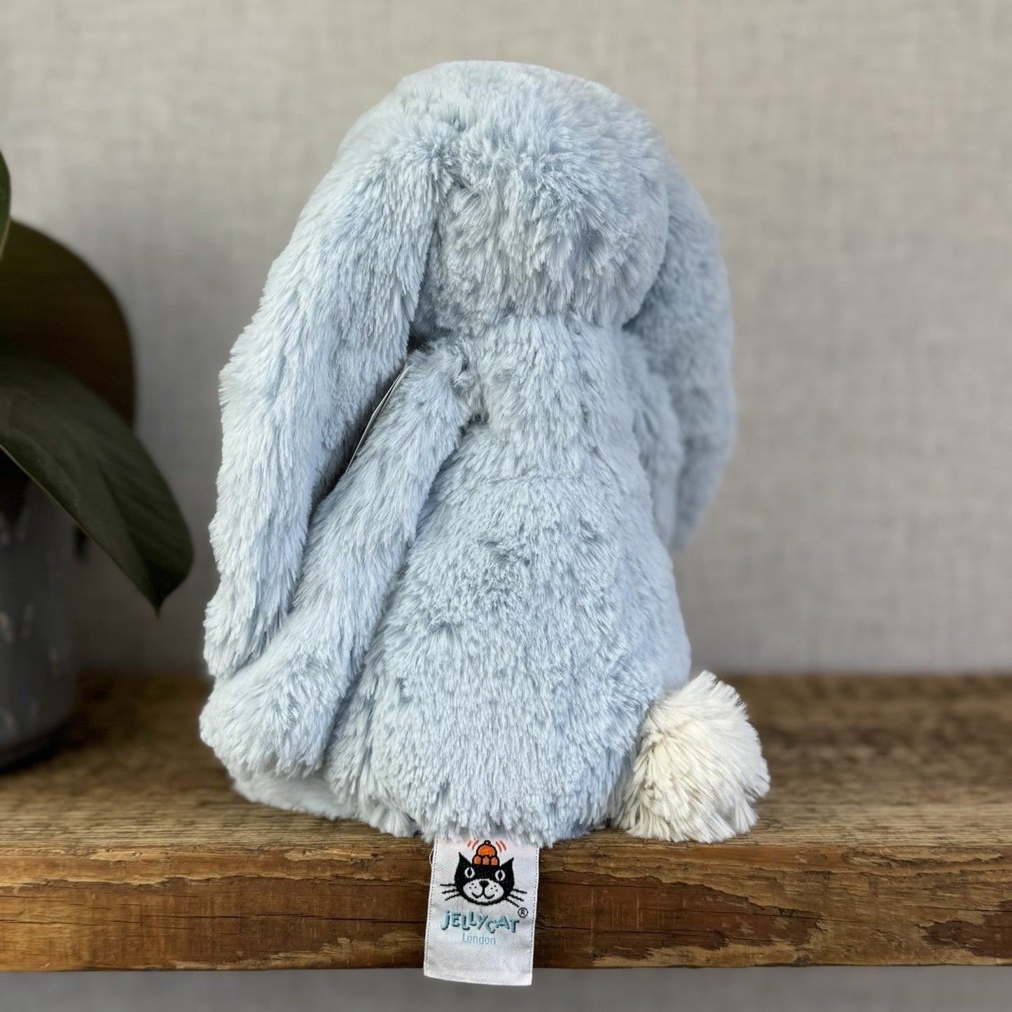 Jellycat Medium Bashful Blue Bunny - Baby Blue Rabbit Beanie Medium 12" (#2)