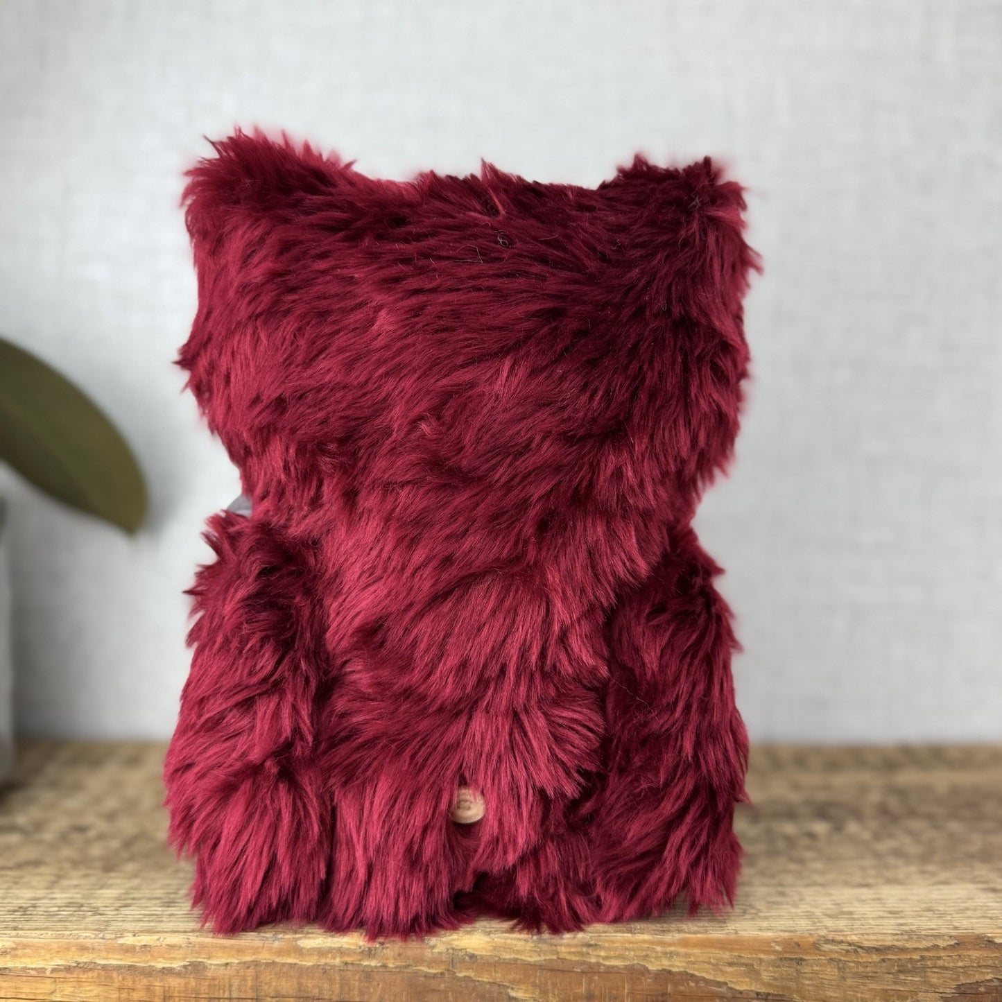 Fuggler Wide Eyed Weirdo - Red Fluffy Funny Ugly Monster Plush Toy Burgundy