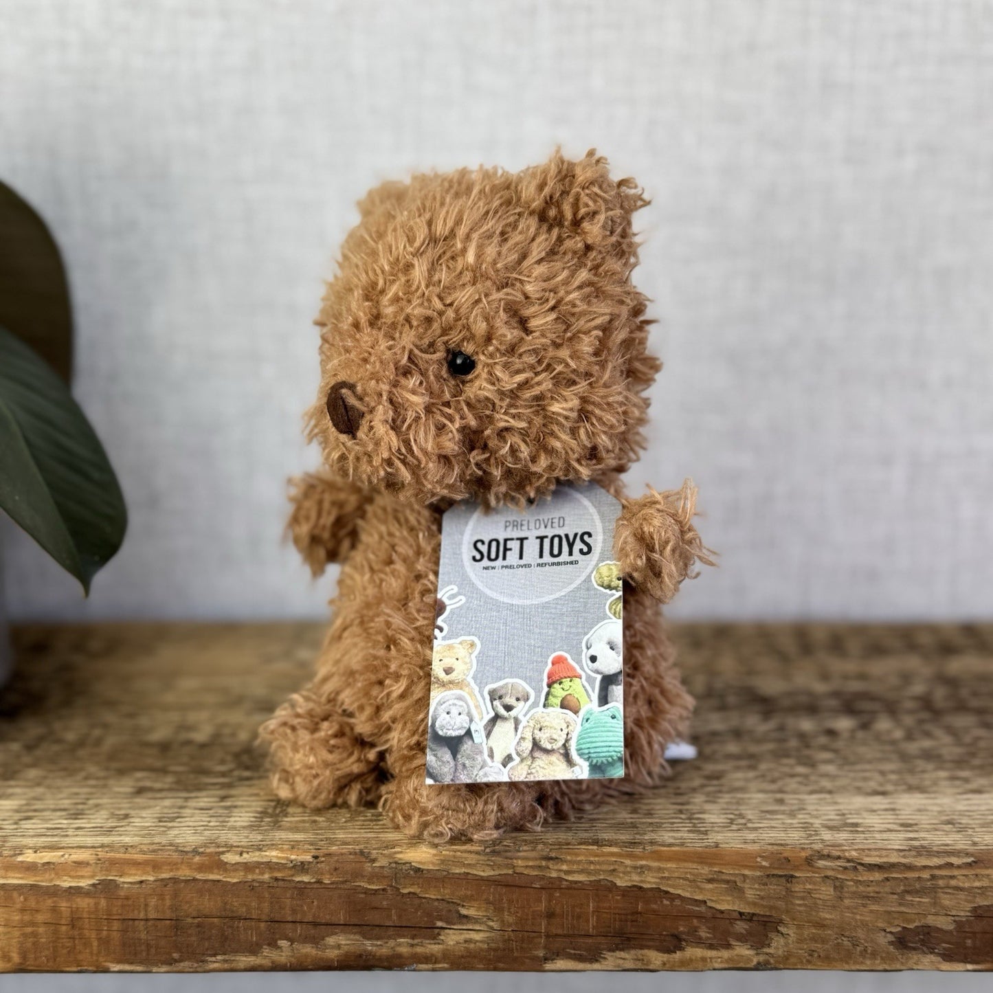 Jellycat Brown Little Bear - Small Curly Haired Brown Teddy Bear Soft Toy 7”