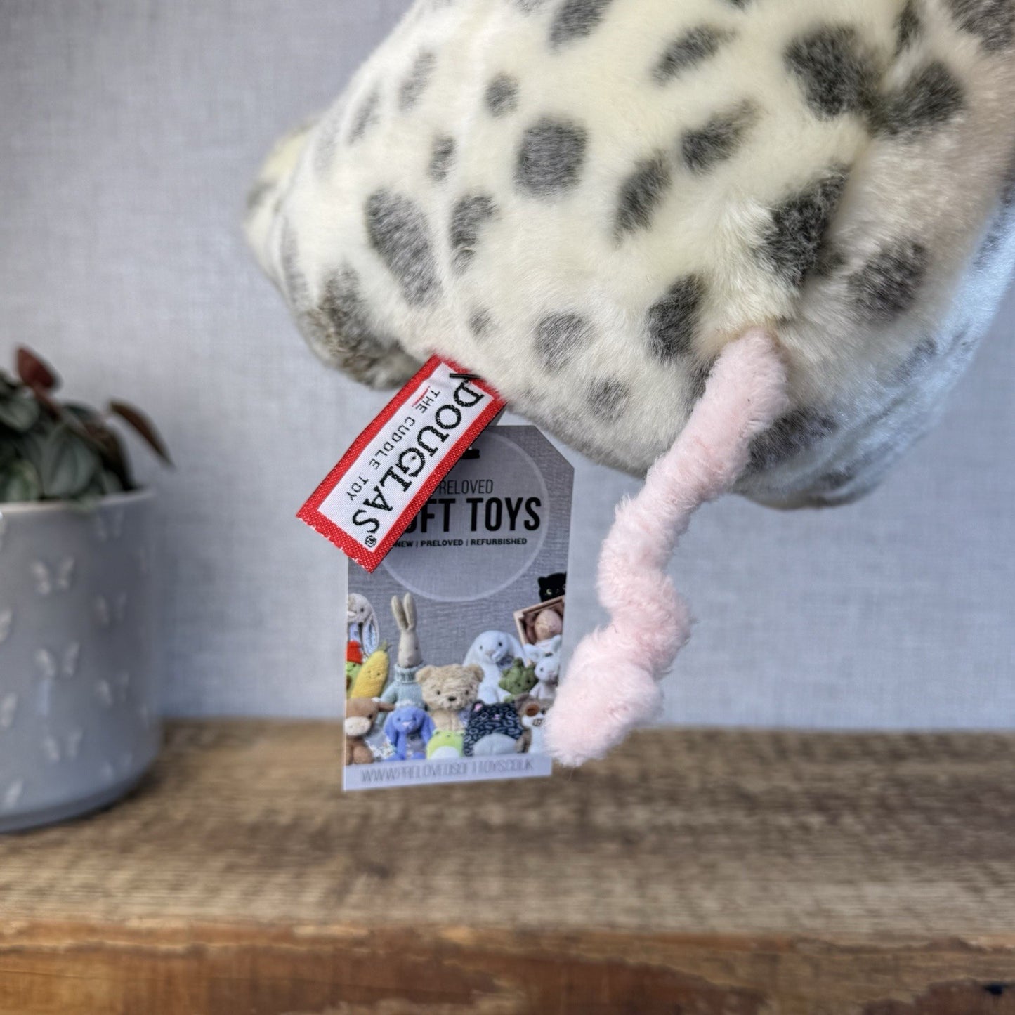 Douglas Cuddle Toys - Pauline Spotted Pig Cream/Grey Pig Medium 10"