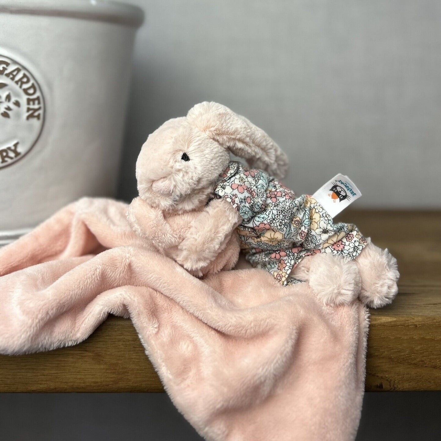 Jellycat Bedtime Blossom Blush Bunny Soother ~ Bunny In Pj Soother Retired