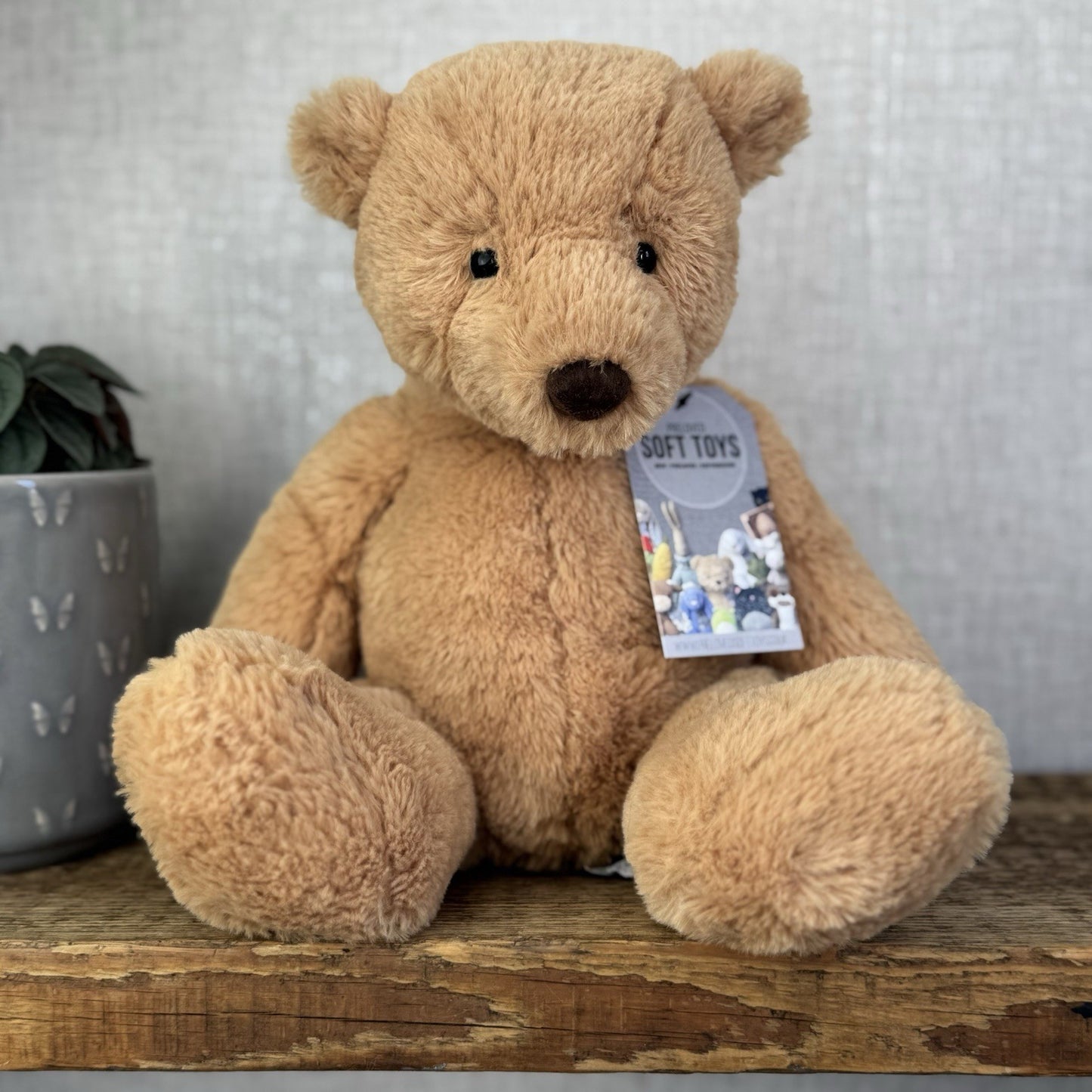 Jellycat Medium Butterscotch Bear - Retired Brown Beige Bear Soft Toy Beanie 12”