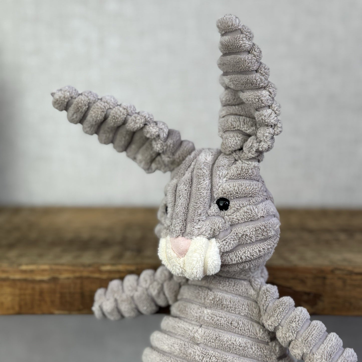 Jellycat Small Cordy Roy Hare - Beige/Grey Ribbed Rabbit Plush 12” (flawed)