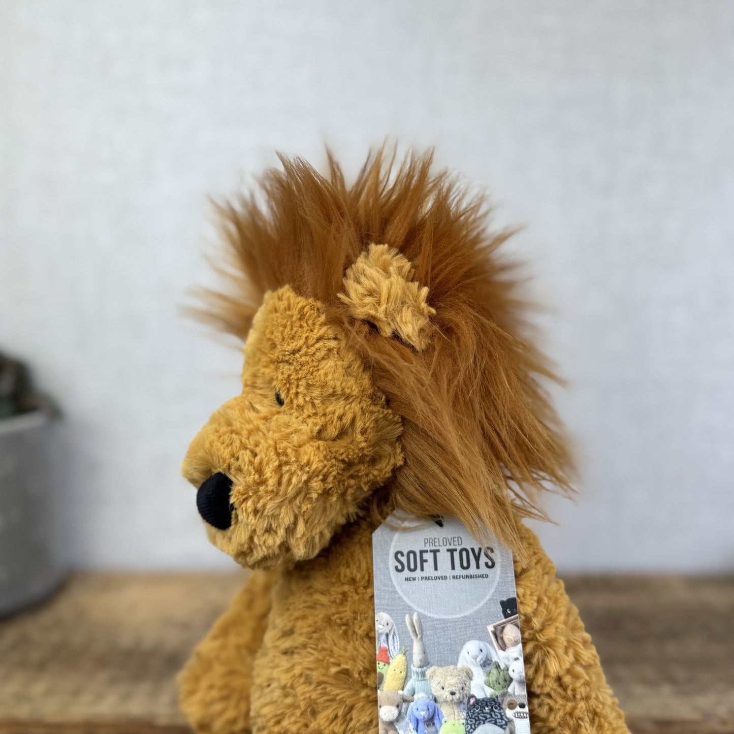 Jellycat Medium Mumble Lion - Rare Sguiggle Lion Soft Toy Beanie Plush 14"