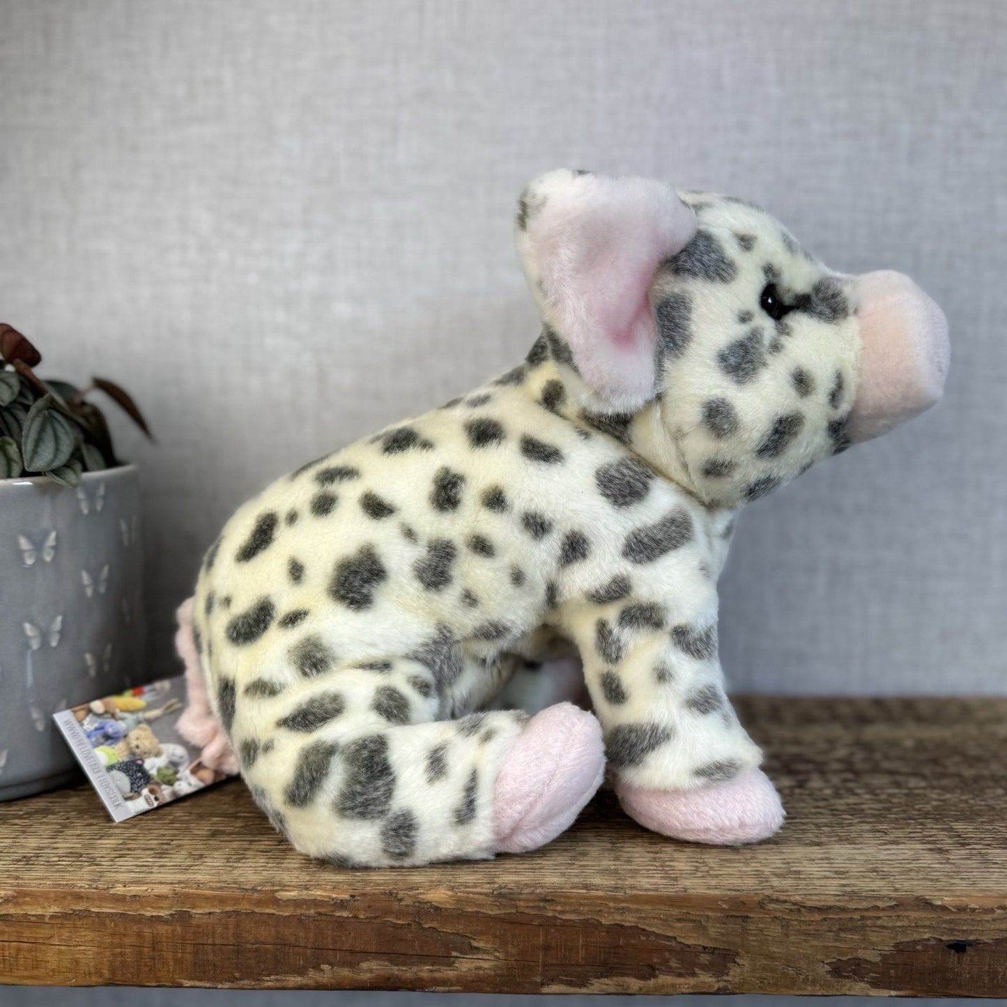 Douglas Cuddle Toys - Pauline Spotted Pig Cream/Grey Pig Medium 10"