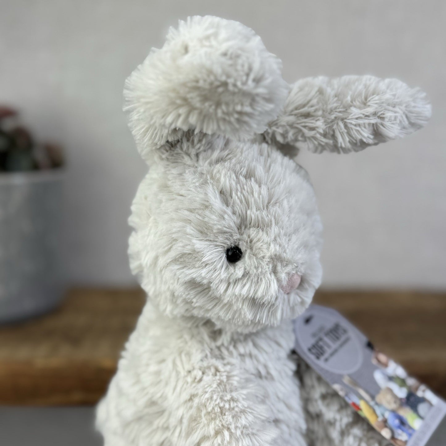 Jellycat Medium Fuddlewuddle Grey Bunny Rabbit - Texture Sitting Bunny 9” Rare