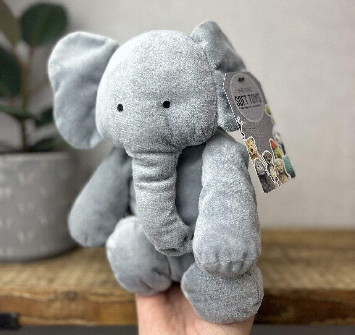 Jellycat Dozydou Elephant - Floppy Grey Elephant Beanie Retired Rare Medium 12"