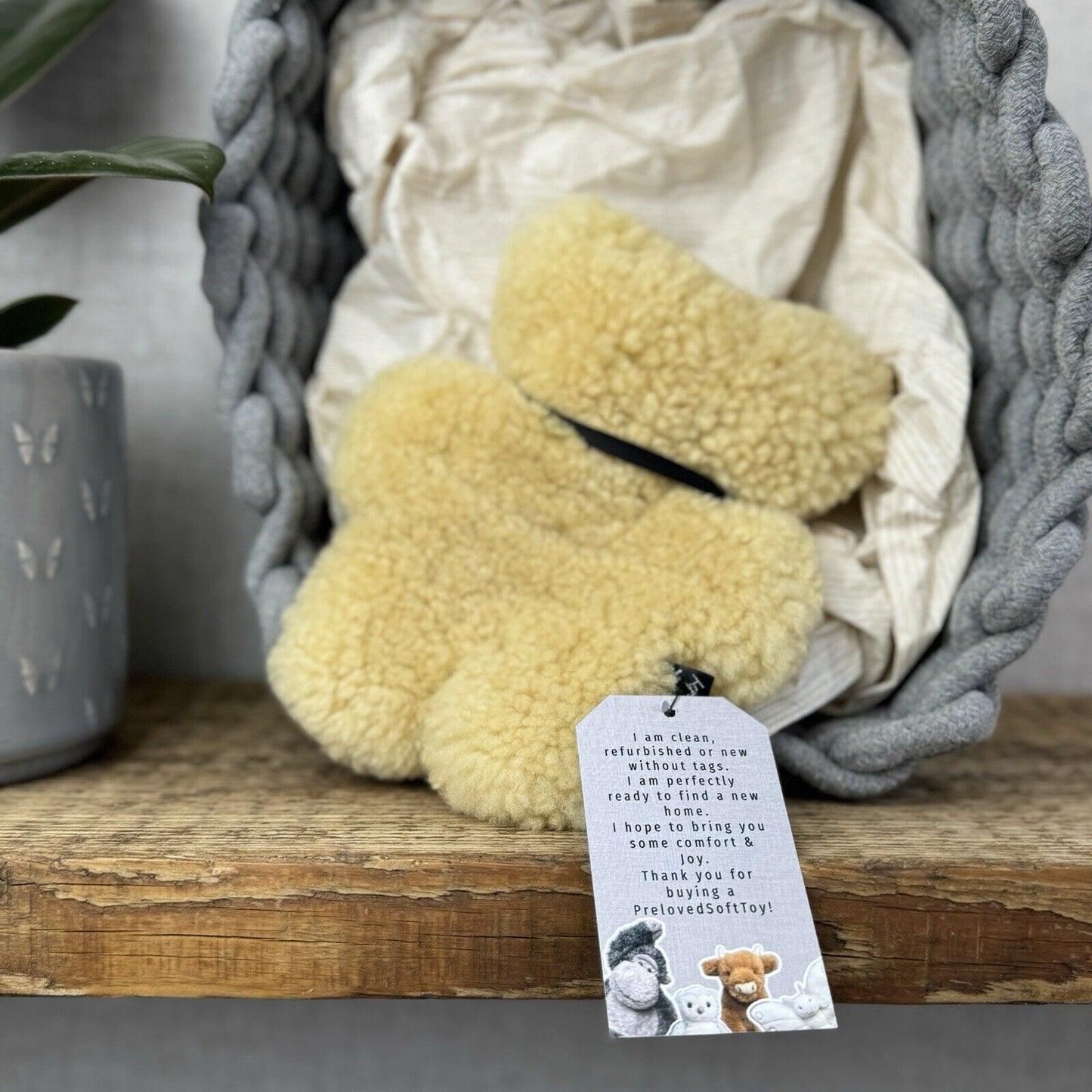 Flat Out Australia Sheepskin Classic - Bear Plush Soft Toy- Honey Baby 8”