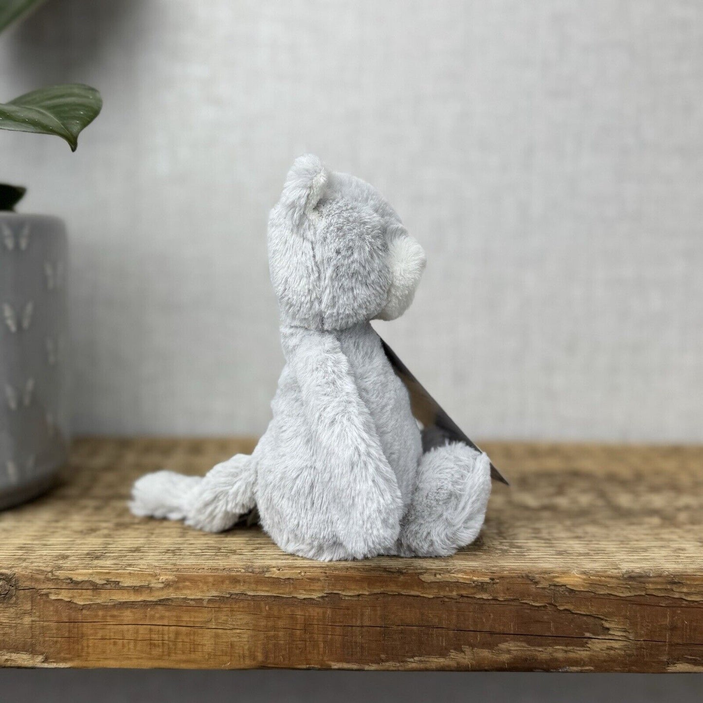 Jellycat Small Bashful Grey Kitty - Grey Cat White Face Small Plush Retired 7”