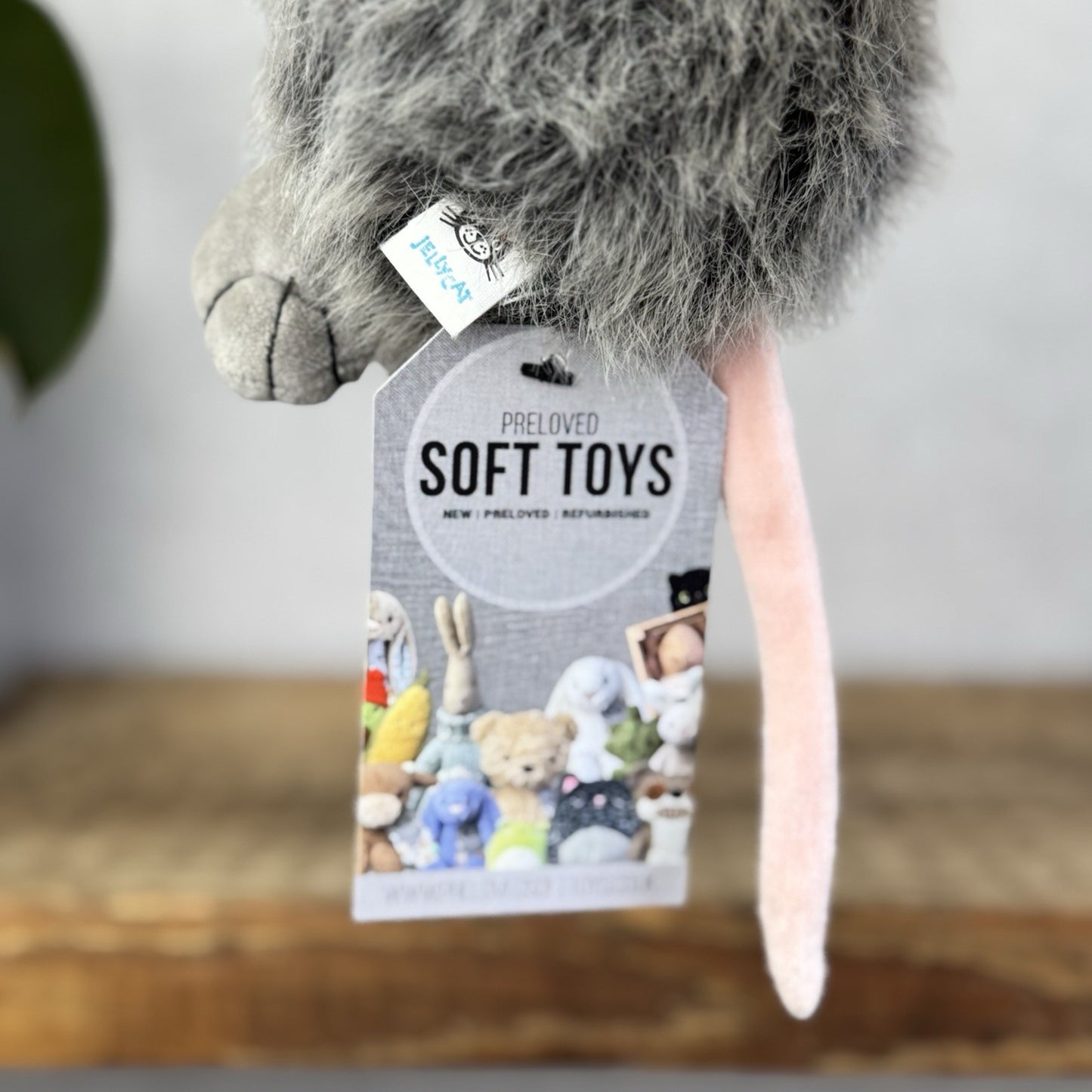 Jellycat Puffball Mouse - Fluffy Grey Ball Mouse Soft Toy Vintage Retired 5"