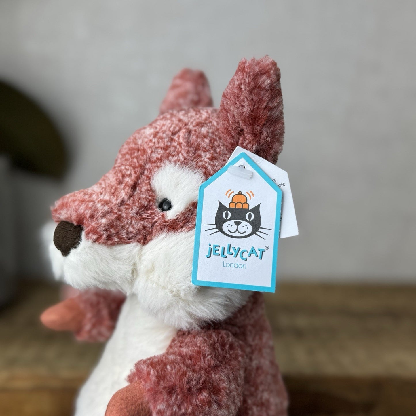 Jellycat Ambrosie Fox - Sitting Red Mottled Fox Beanie Plush Toy Woodland 9"