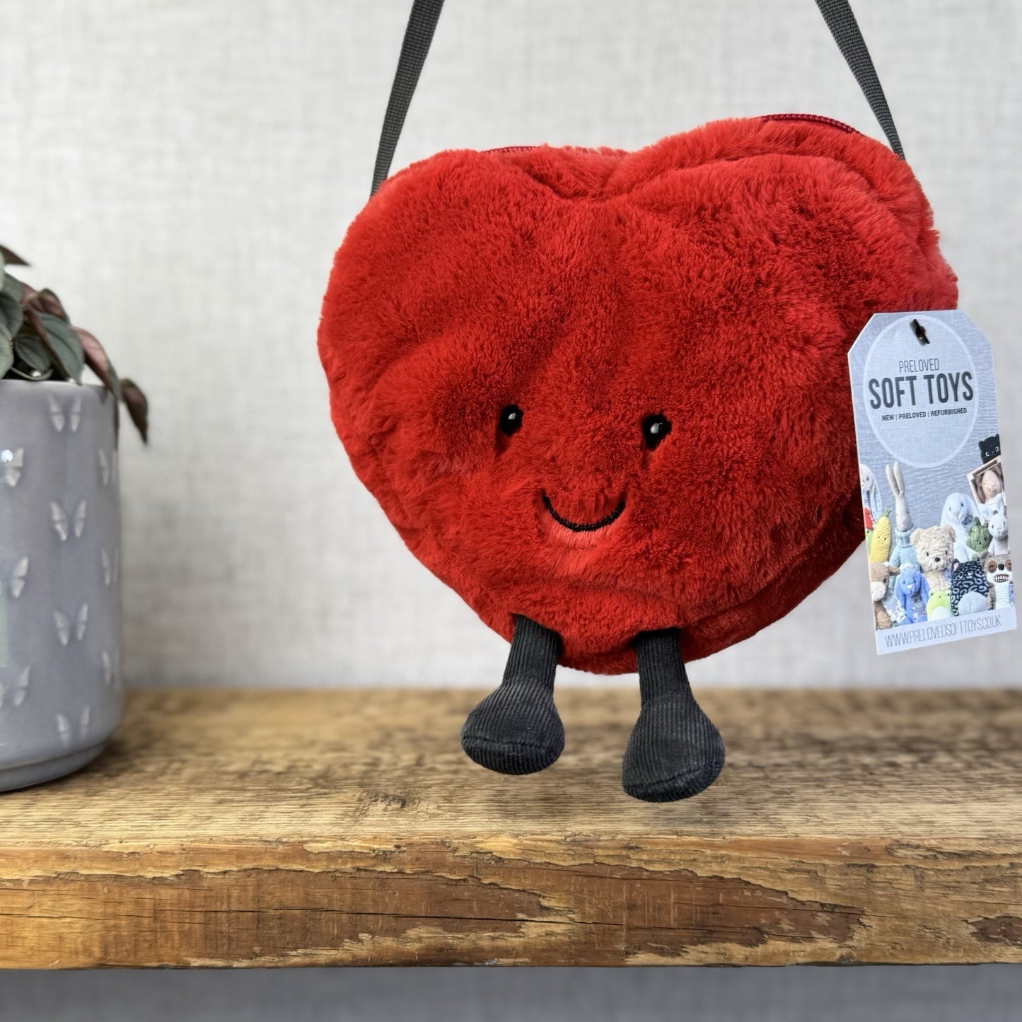 Jellycat Amuseable Red Heart Bag - Cute Heart Bag Soft Plush Collectible 8"