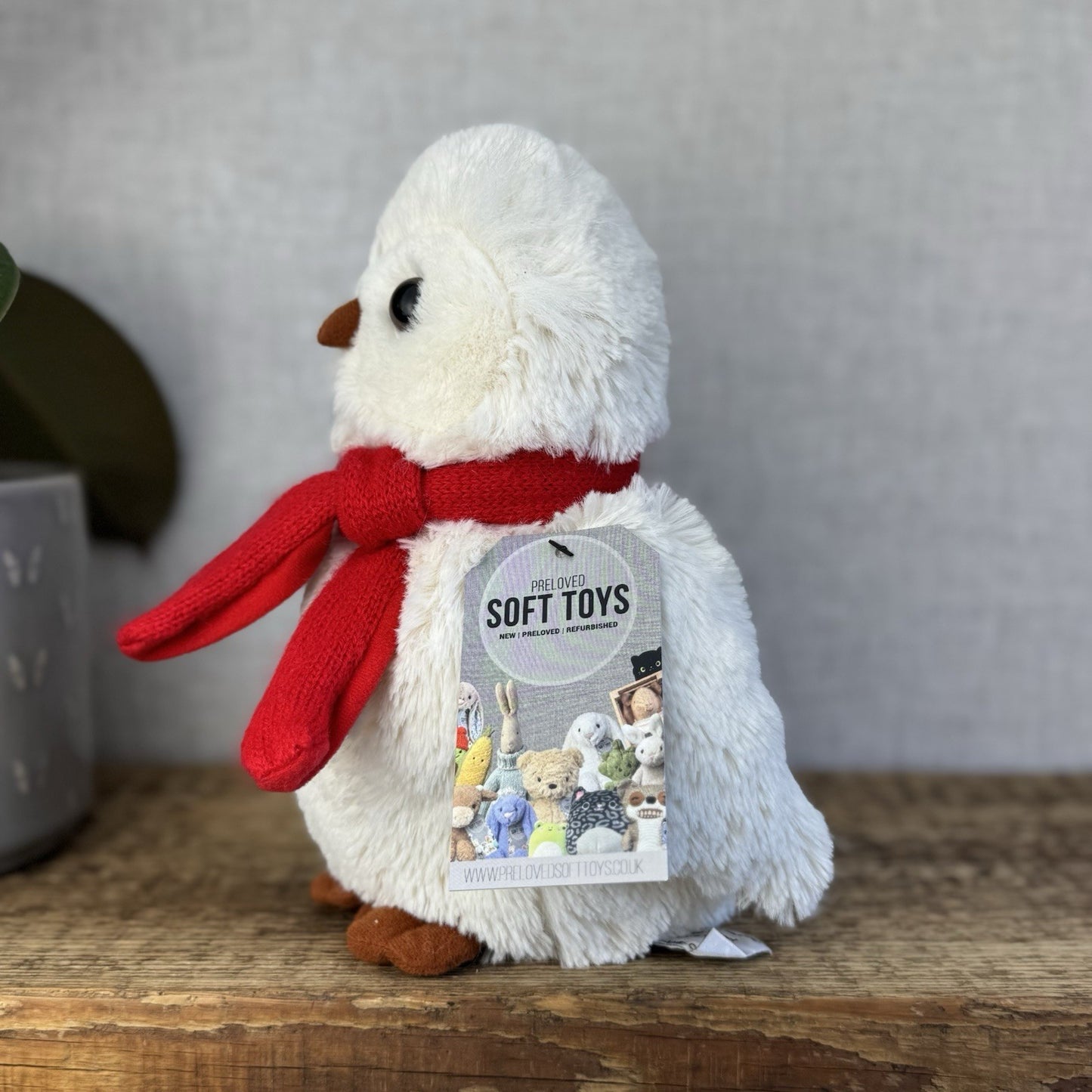 Jellycat John Lewis Exclusive - Medium Bashful Owl In Scarf - Owl Beanie 9”