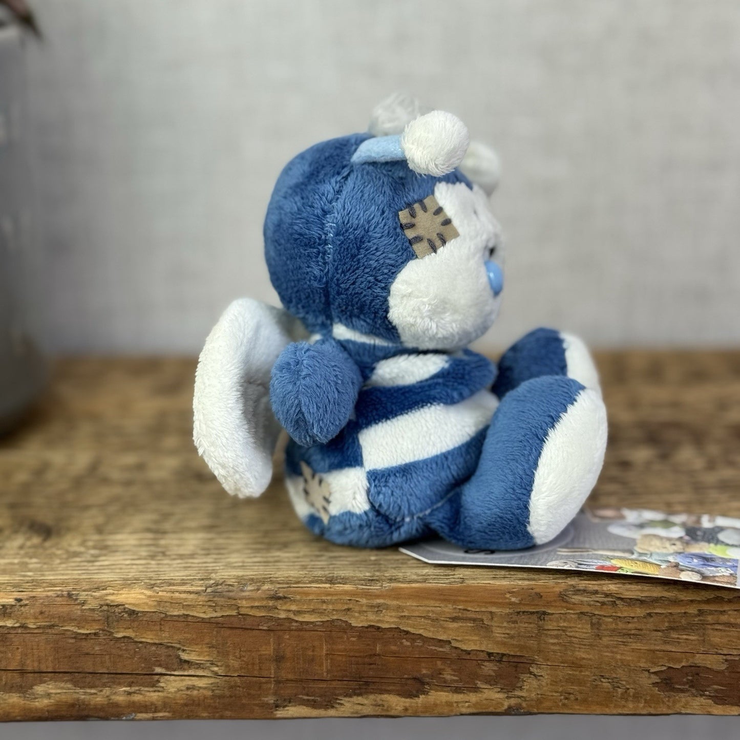 Blue Nose Friends Honey #28 - Mini Blue Bumble Bee Collectible Beanie Plush 5"