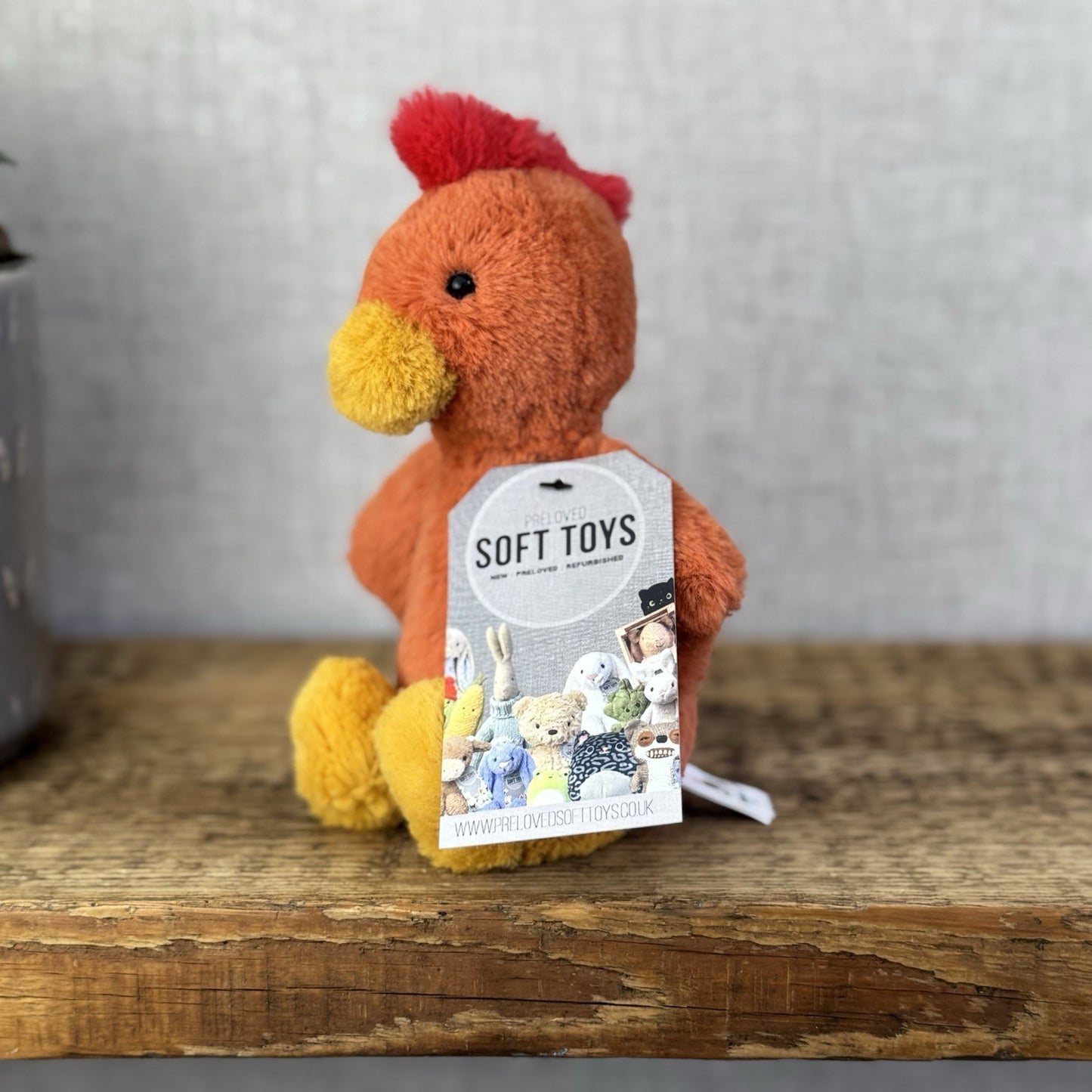 Jellycat Small Bashful Rooster - Soft Orange & Yellow Cockerel Chick Beanie 8"