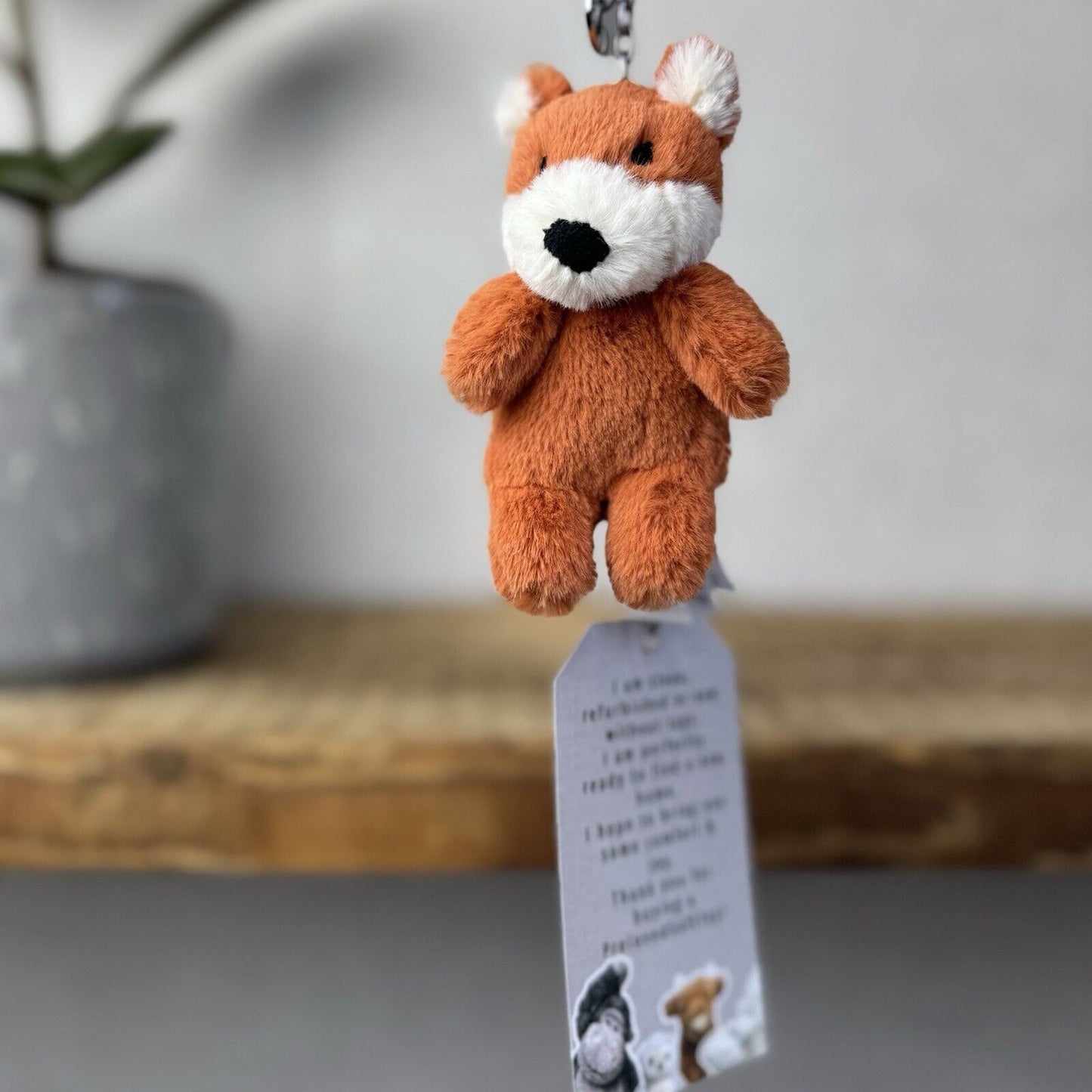 Jellycat Bashful Fox Bag Charm - Rare Tiny Fox Keyring Retired Collectible