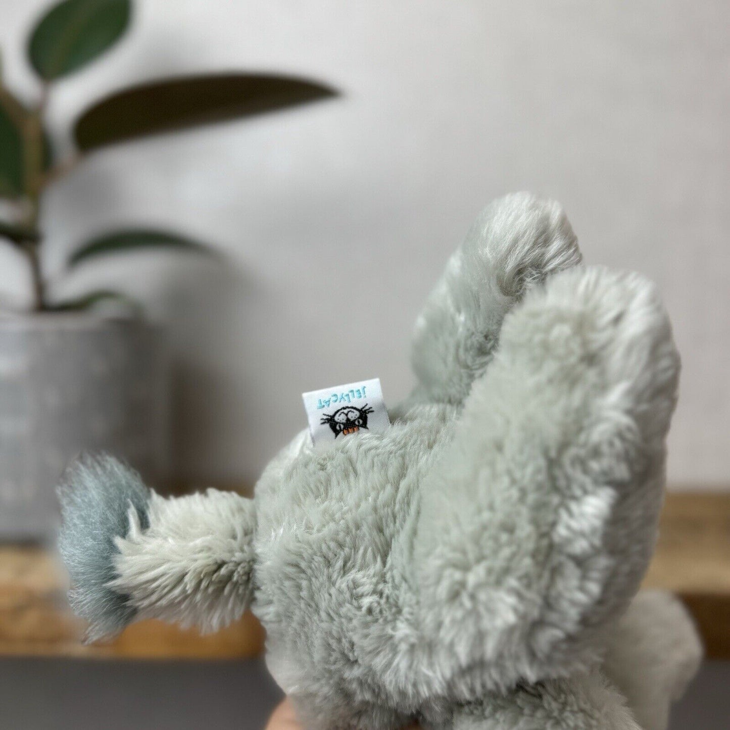 Jellycat Small Sguidgy Elephant - Vintage Grey Elephant Beanie With Tags 11"