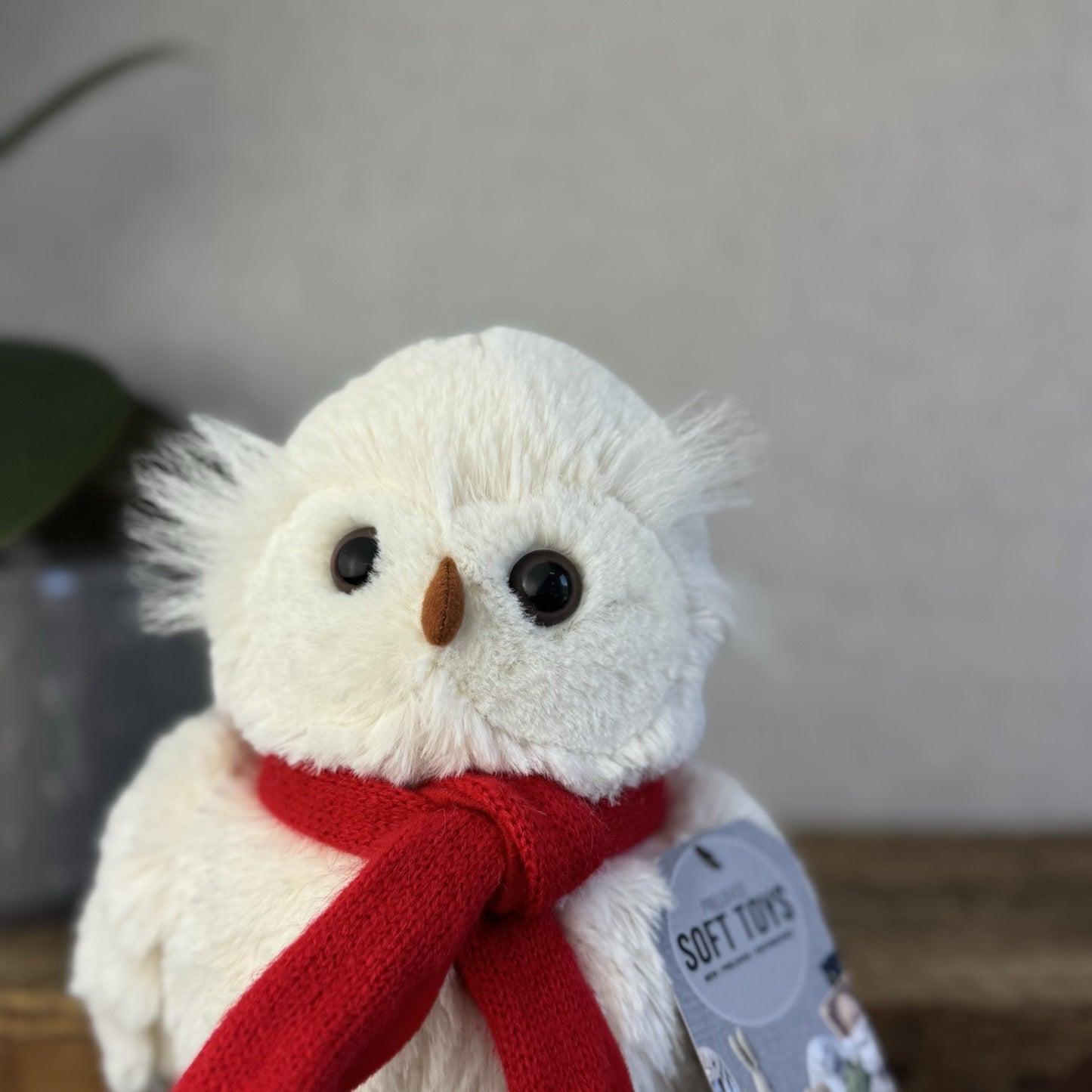 Jellycat John Lewis Exclusive - Medium Bashful Owl In Scarf - Owl Beanie 9”