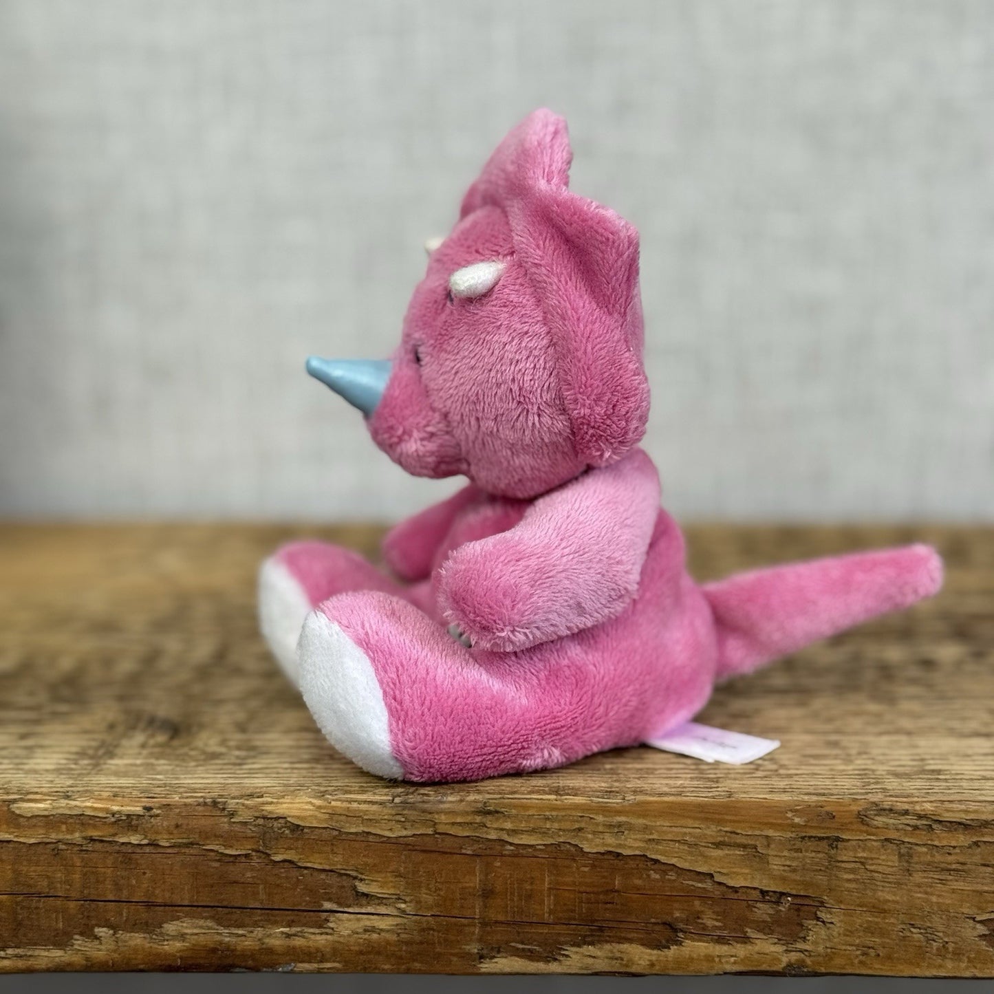 Blue Nose Friends Pudge Pink Triceritops Plush - Rare Pink Dinosaur Beanie Toy