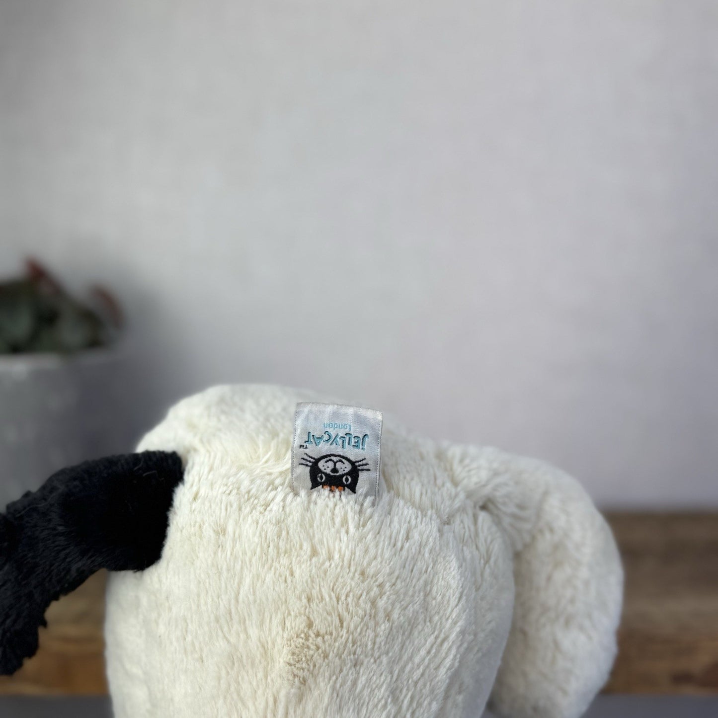 Jellycat Large Bashful Black/cream Puppy Dog - Large Dog Plush Retired Rare 16”