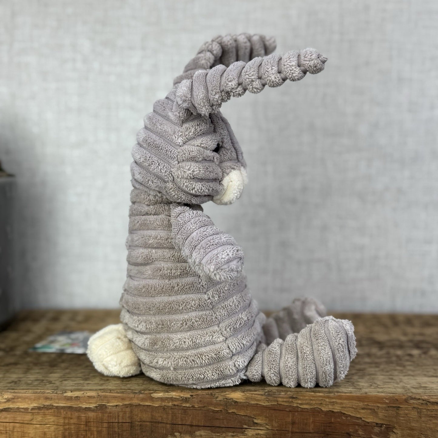 Jellycat Small Cordy Roy Hare - Beige/Grey Ribbed Rabbit Plush 12” (flawed)