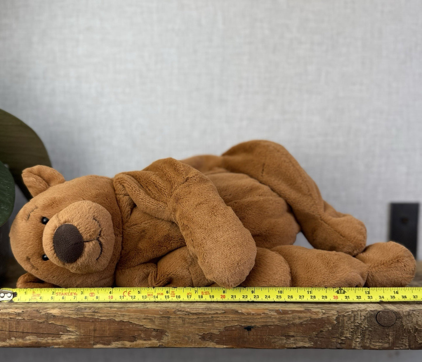 Jellycat Rumpletum Bear - Brown Suede Bear Soft Toy Beanie Retired Medium 14"