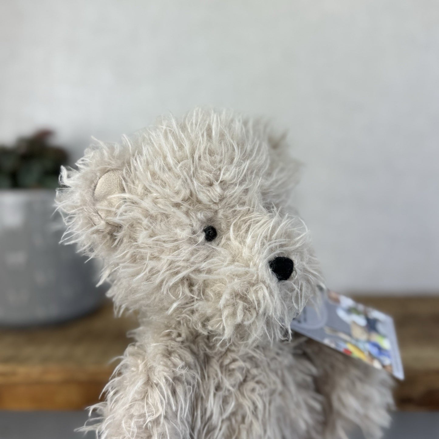 Jellycat Angora Cocoa Bear - Fluffy Medium Beige Bear Soft Toy Retired 12"