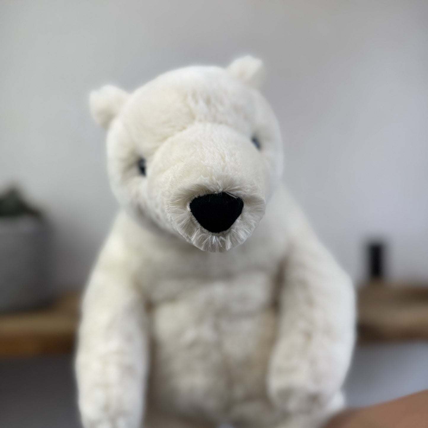 Jellycat Large Elwin Polar Bear - White Sitting Bear Plush Rare & Retired 16”