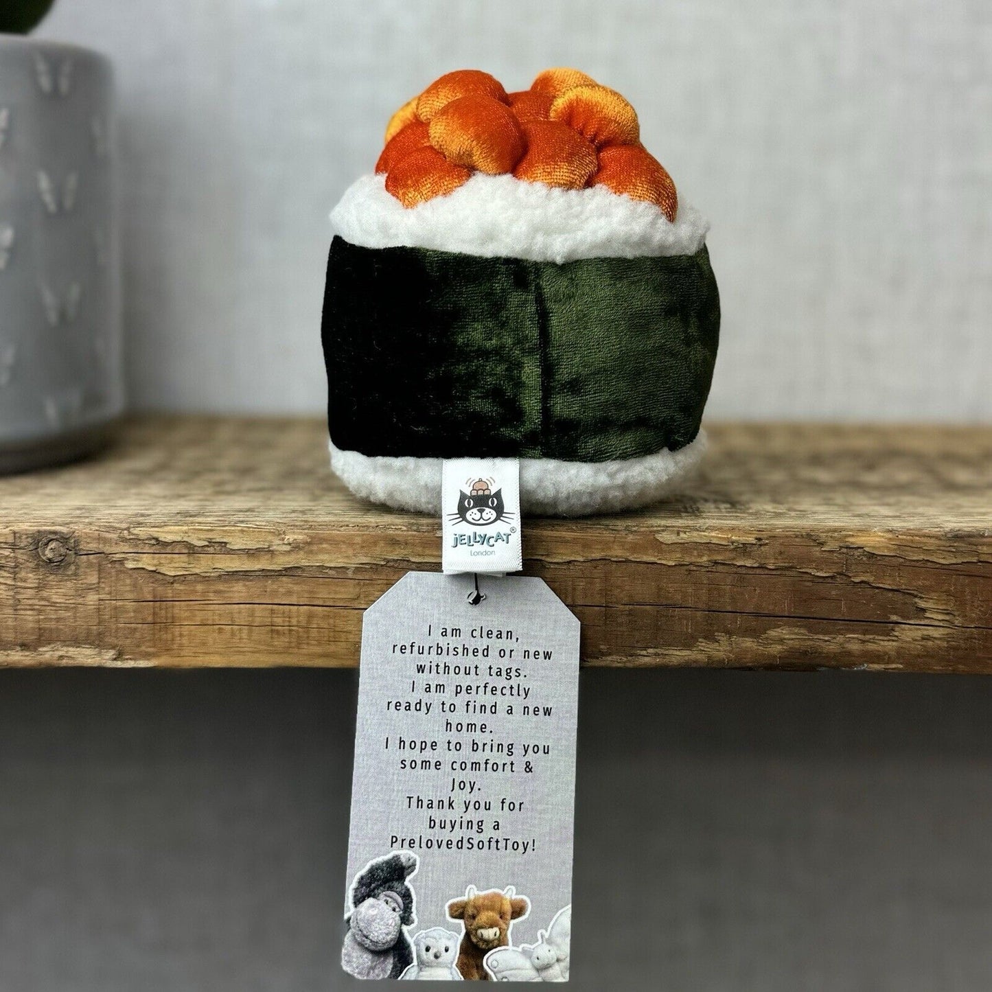 Jellycat Amuseable Sushi Maki - Retired Rare Jellycat Sushi Food Play Beanie 4"