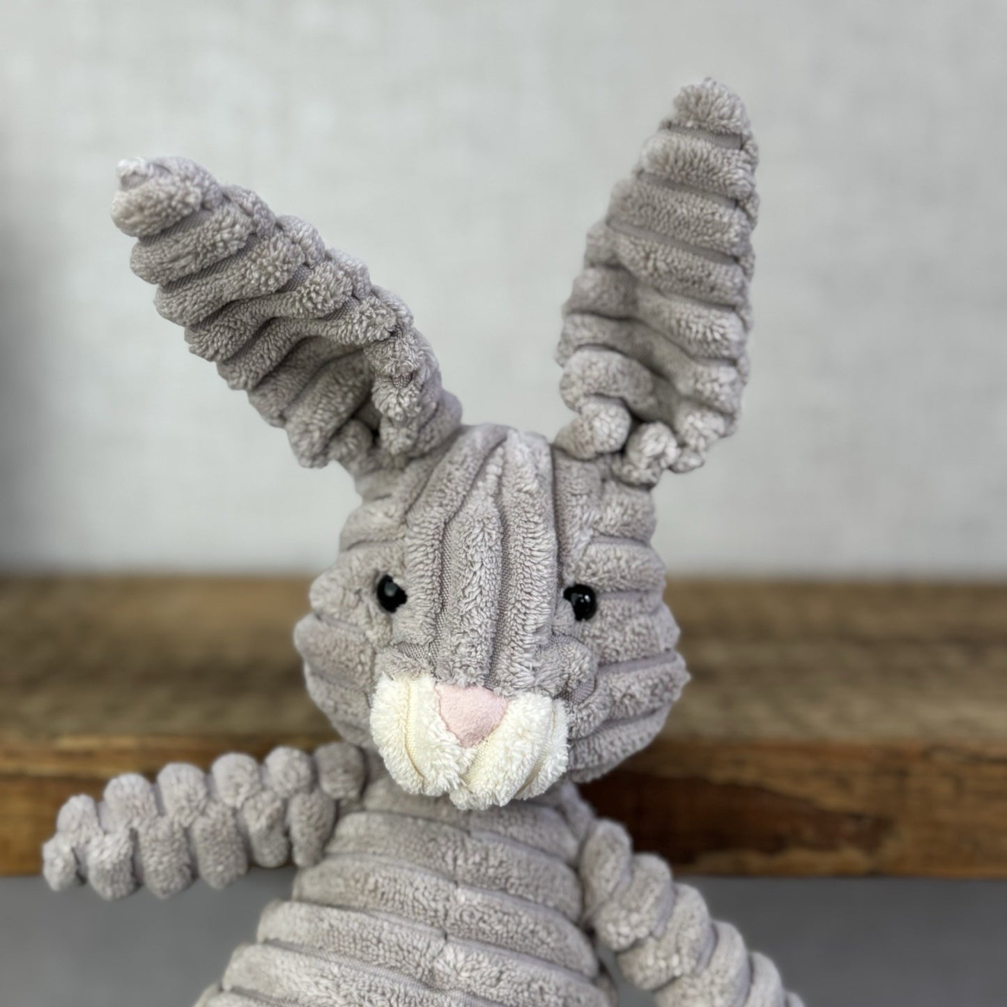 Jellycat Small Cordy Roy Hare - Beige/Grey Ribbed Rabbit Plush 12” (flawed)